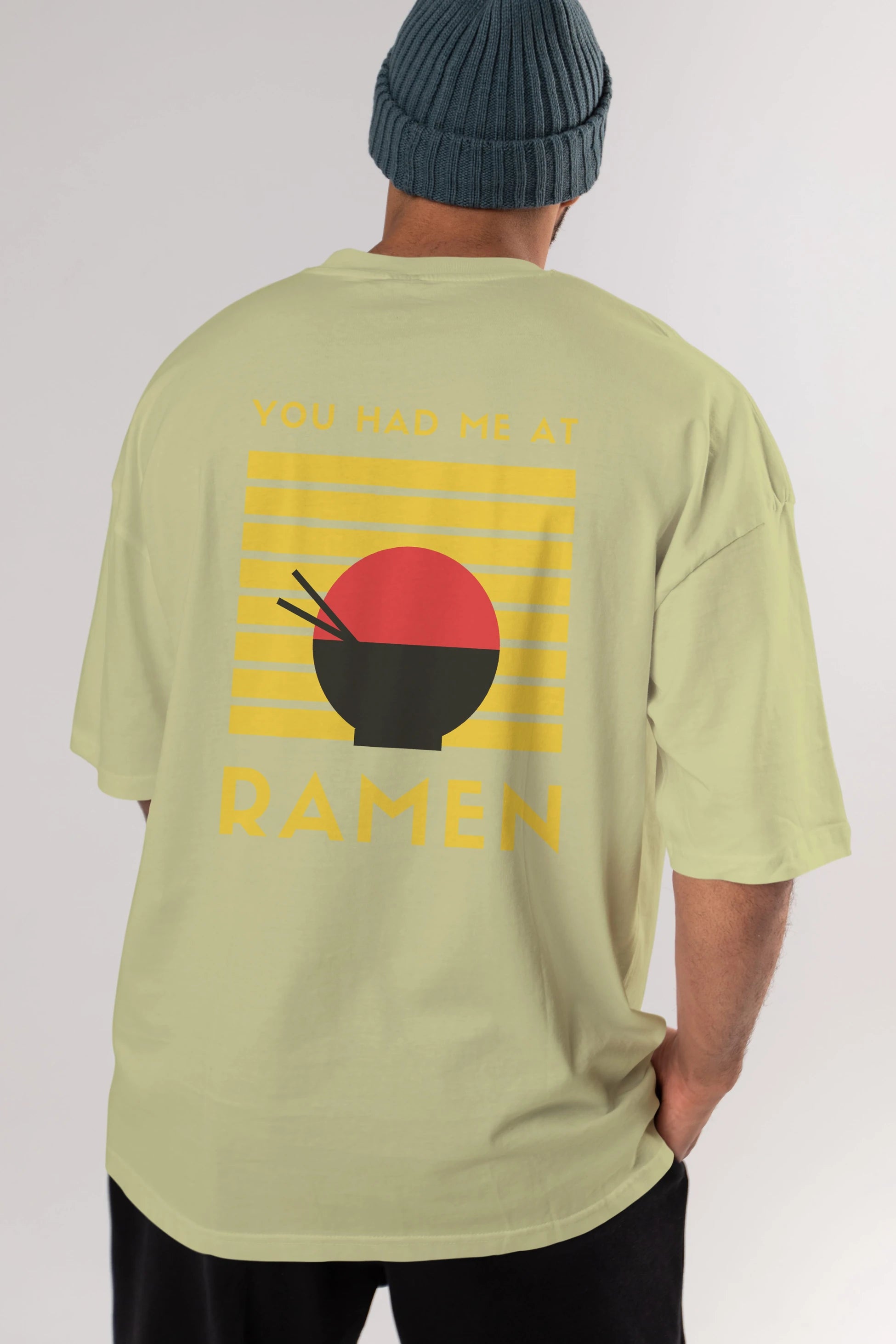 You Had me at Ramen Yazılı Arka Baskılı Oversize t-shirt Erkek Kadın Unisex