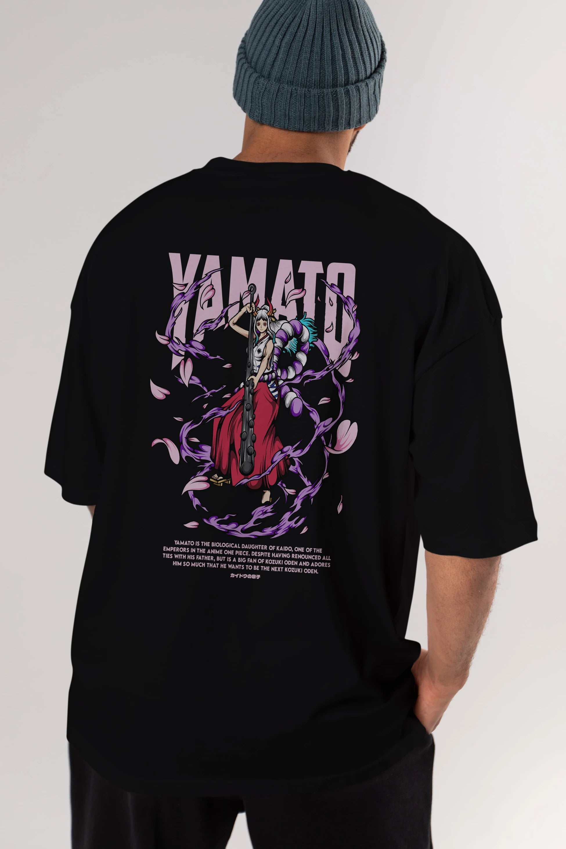 Yamato Anime Arka Baskılı Oversize t-shirt Erkek Kadın Unisex