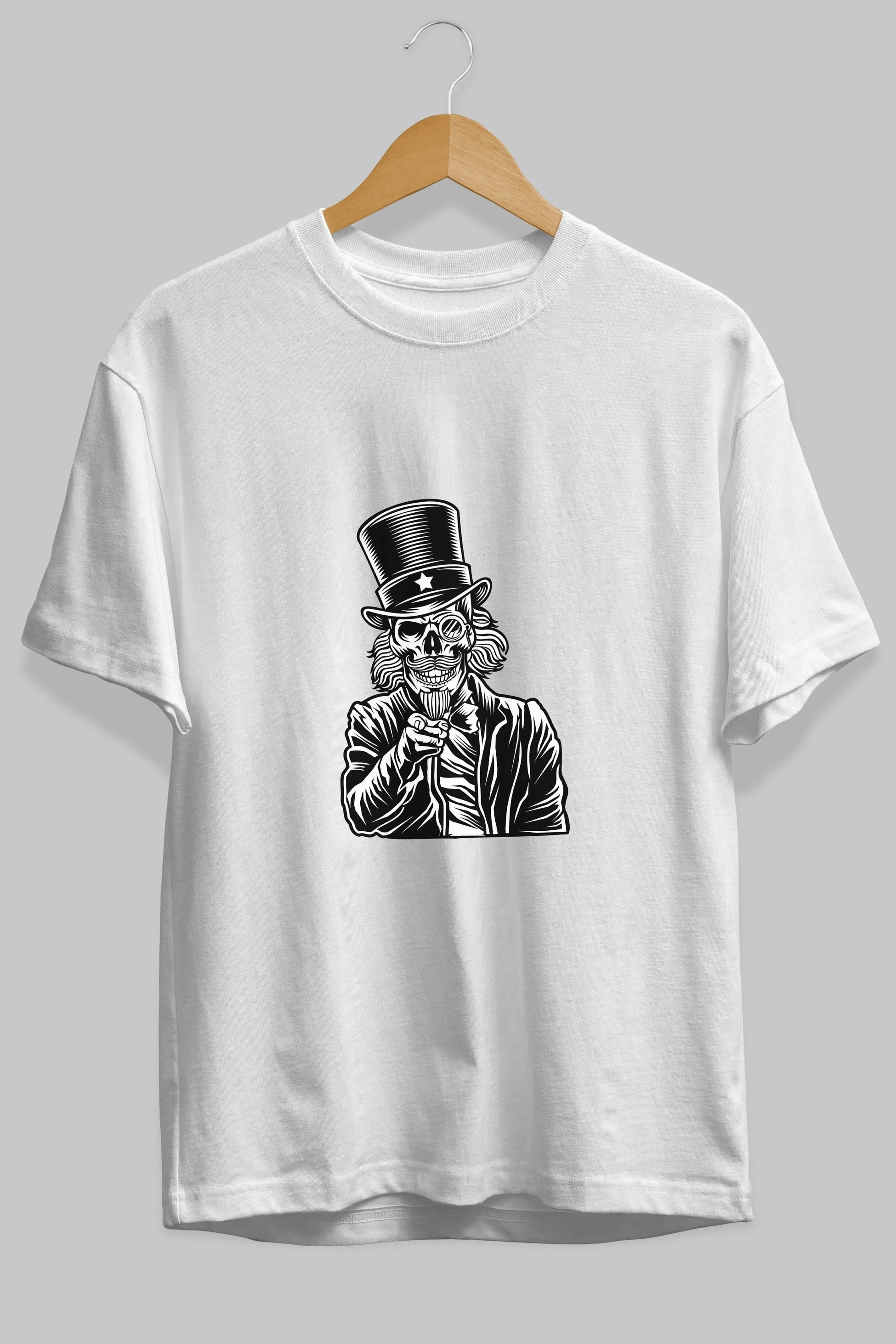 I Want You Skull Ön Baskılı Oversize t-shirt Erkek Kadın Unisex %100 Pamuk tişort