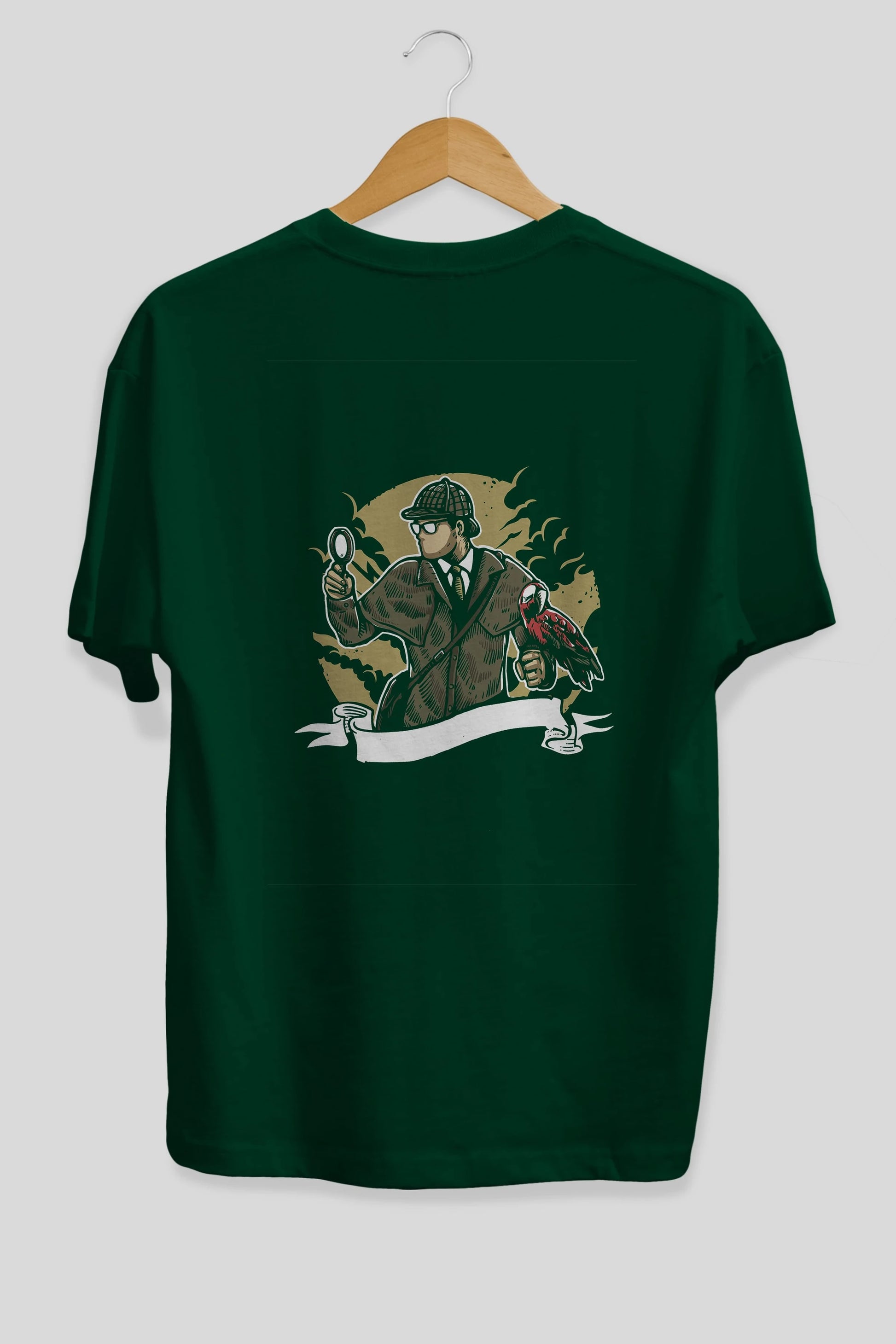 Sherlock Holmes Arka Baskılı Oversize t-shirt Erkek Kadın Unisex %100 Pamuk