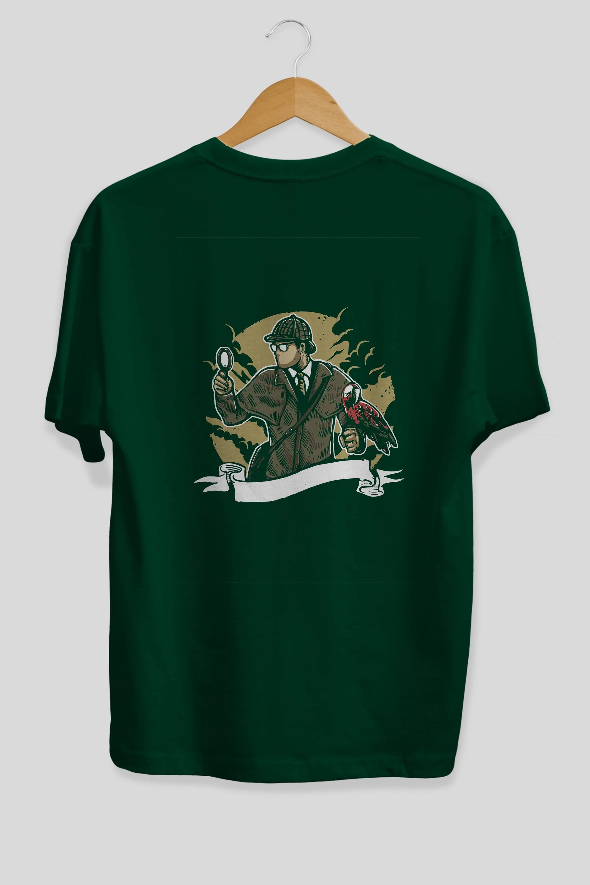 Sherlock Holmes Arka Baskılı Oversize t-shirt Erkek Kadın Unisex %100 Pamuk