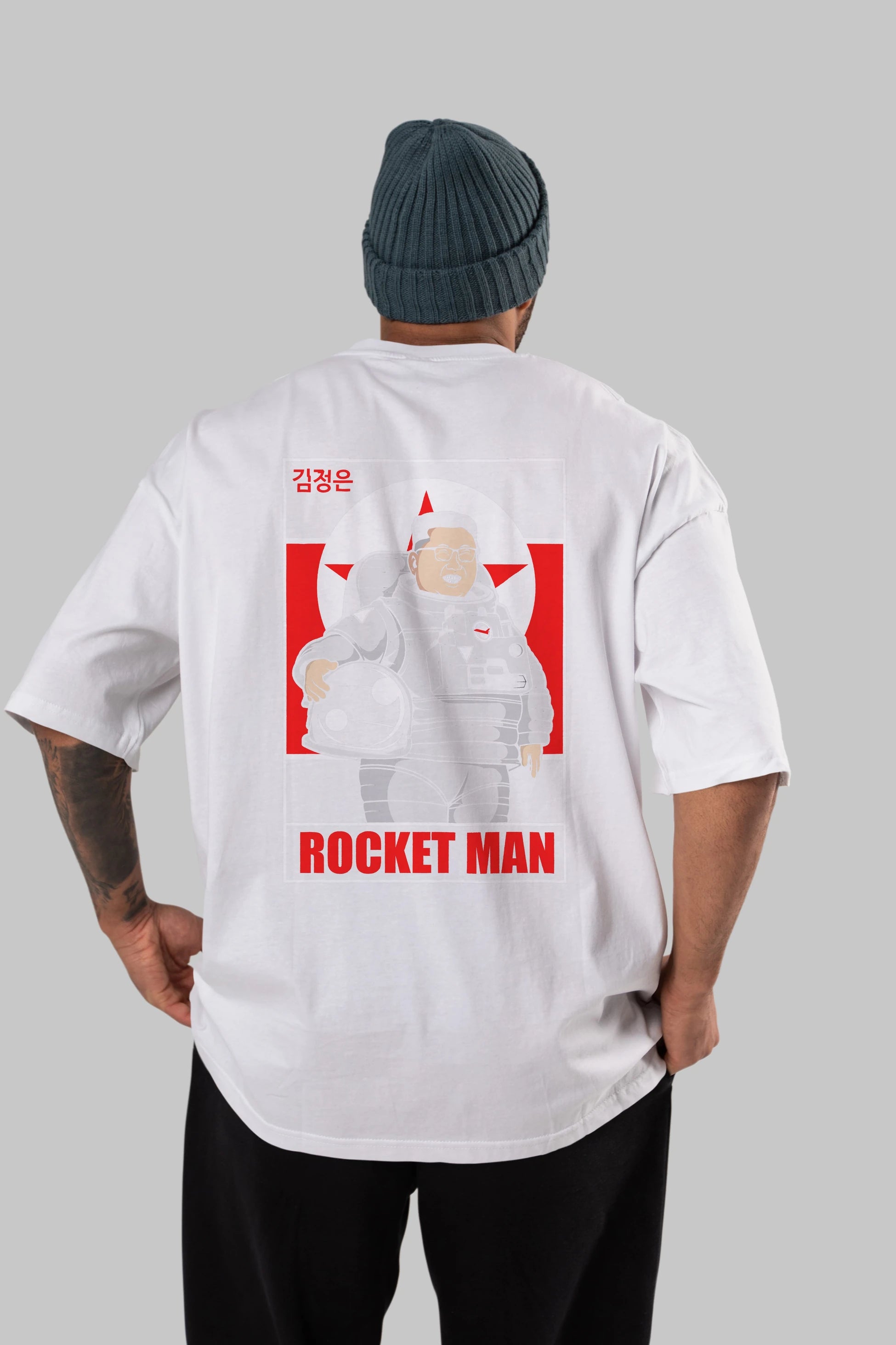 Astronot Kim Arka Baskılı Oversize t-shirt Erkek Kadın Unisex %100 Pamuk tişort