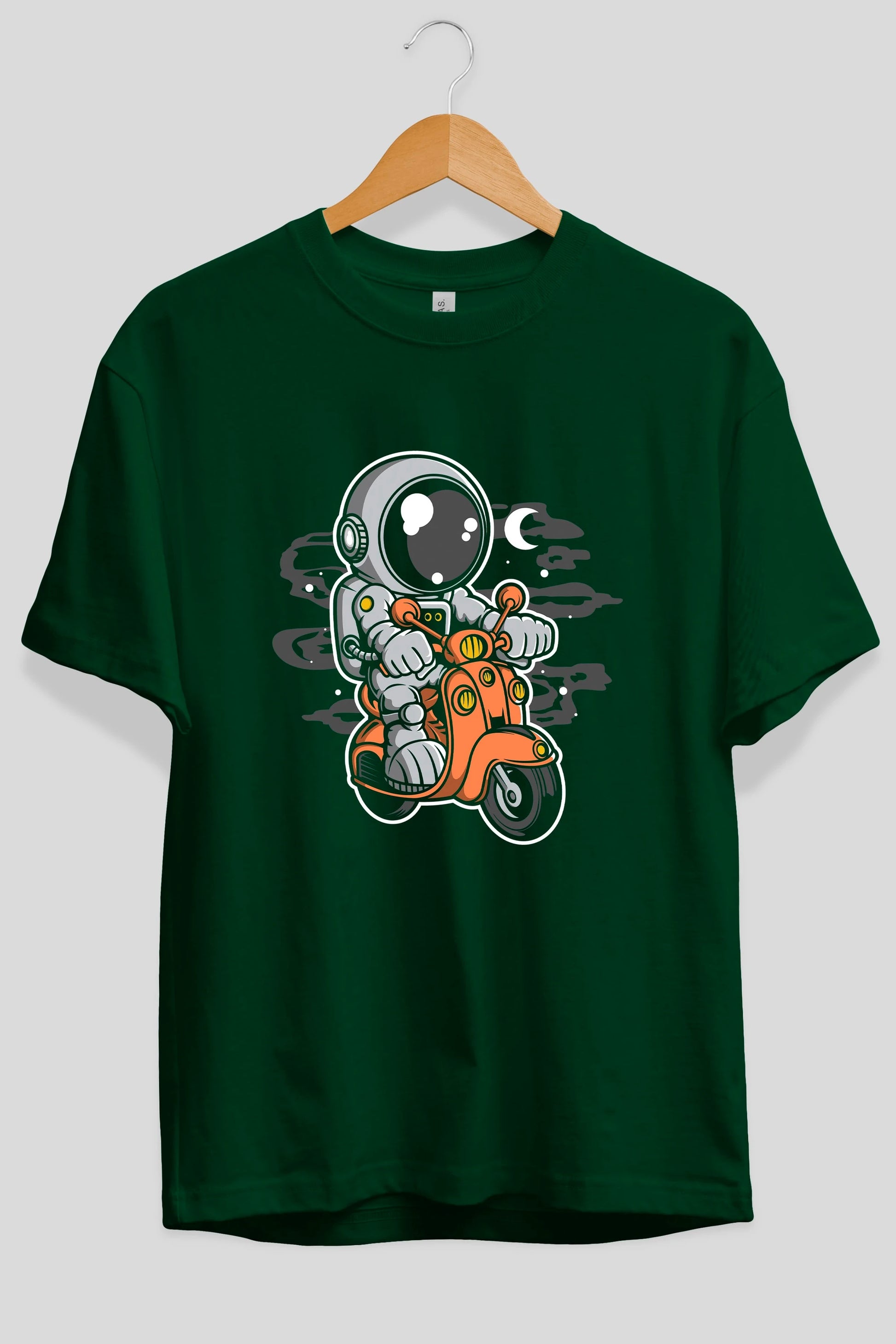 Astronaut Scooter Ön Baskılı Oversize t-shirt Erkek Kadın Unisex
