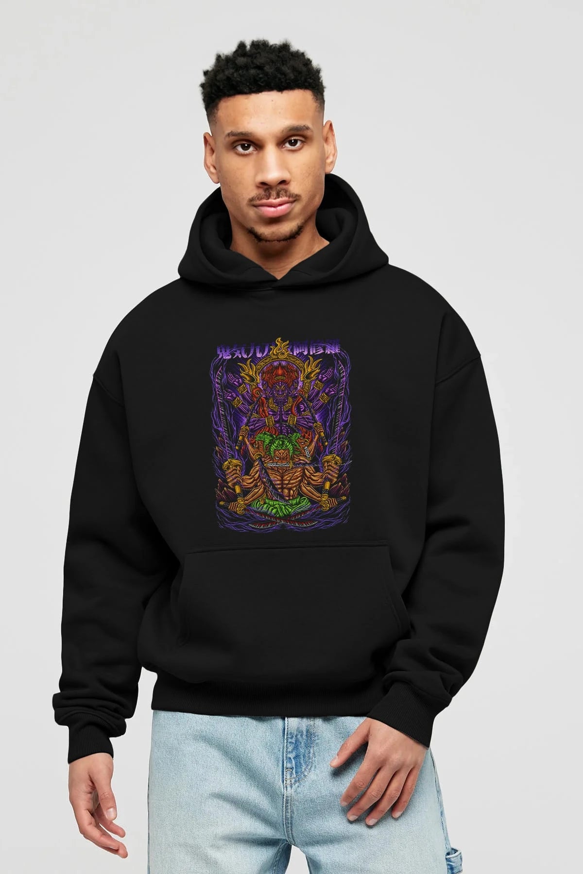 RORONOA ZORO 2 Anime Ön Baskılı Hoodie Oversize Kapüşonlu Sweatshirt Erkek Kadın Unisex