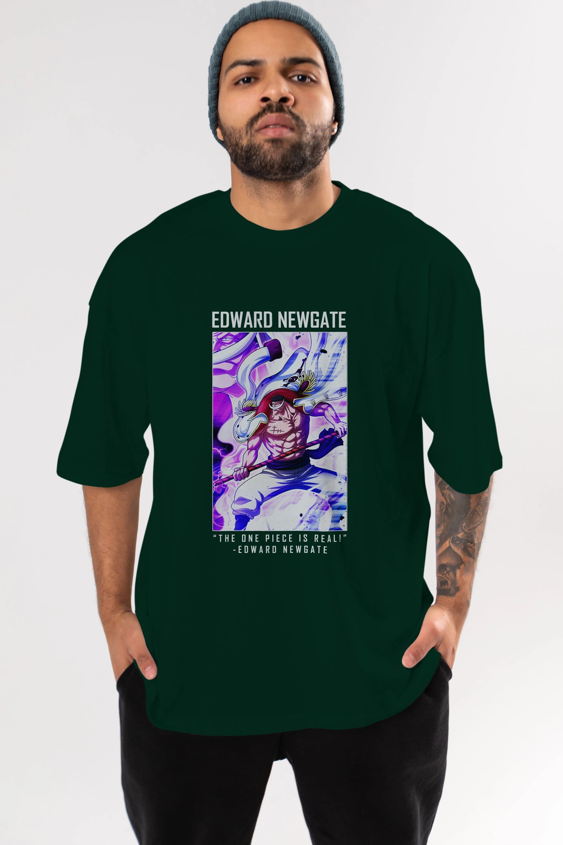 Edward Newgate Anime Ön Baskılı Oversize t-shirt Erkek Kadın Unisex