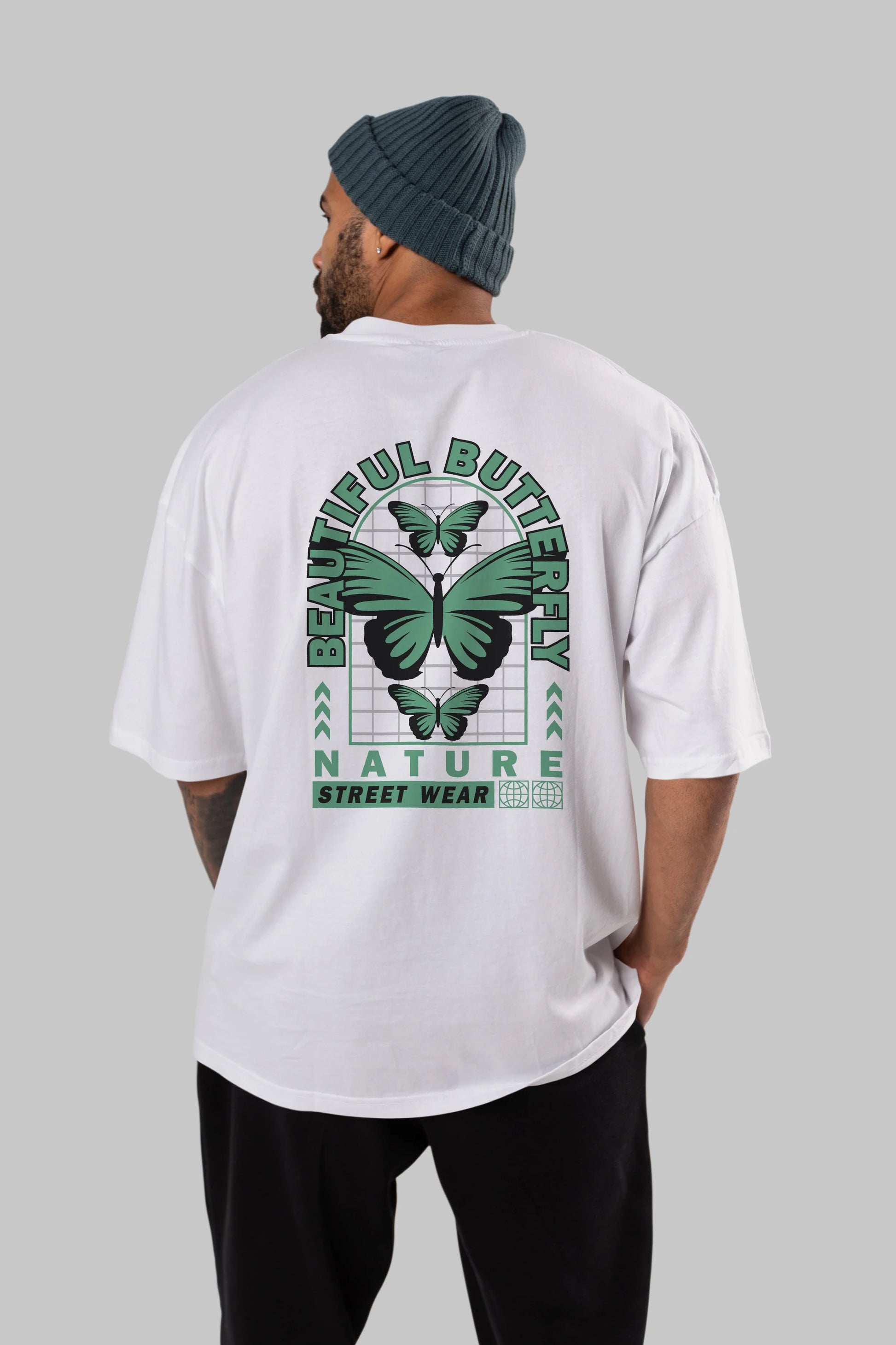 Beautiful Butterfly Arka Baskılı Oversize t-shirt Erkek Kadın Unisex