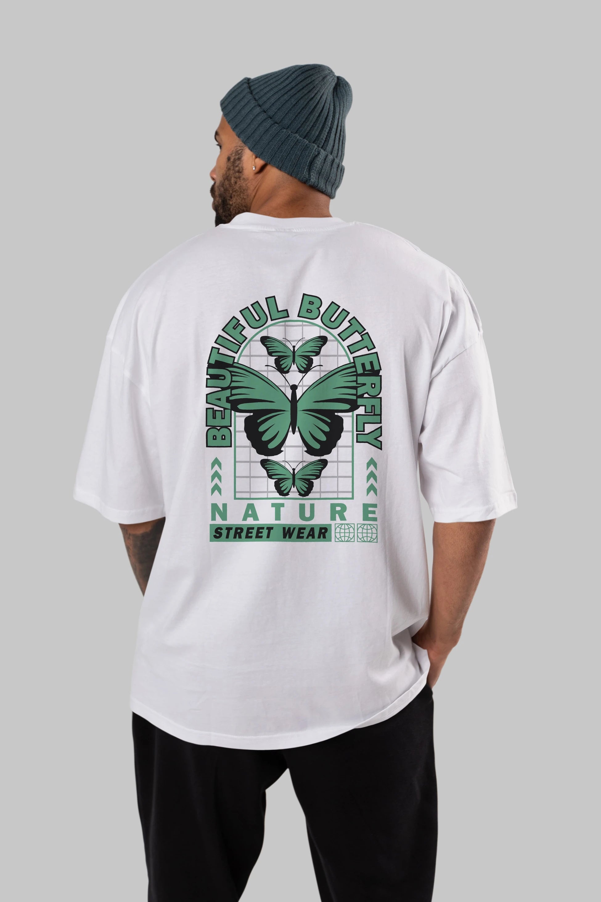 Beautiful Butterfly Arka Baskılı Oversize t-shirt Erkek Kadın Unisex