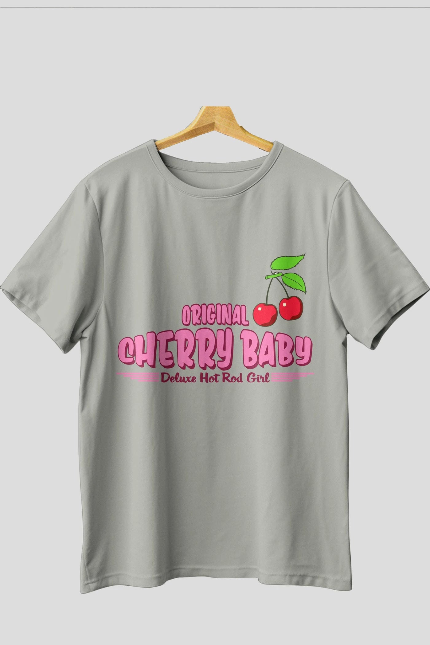 Cherry Baby Ön Baskılı Oversize t-shirt Erkek Kadın Pamuk Bisiklet Yaka tişort