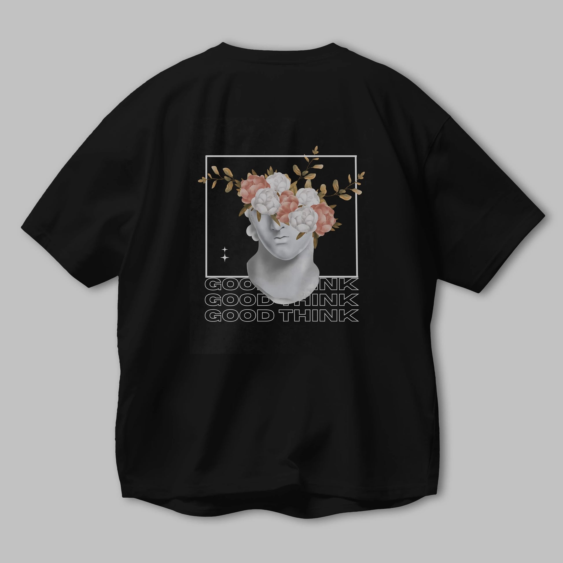 Good Think Yazılı Arka Baskılı Oversize t-shirt Erkek Kadın Unisex