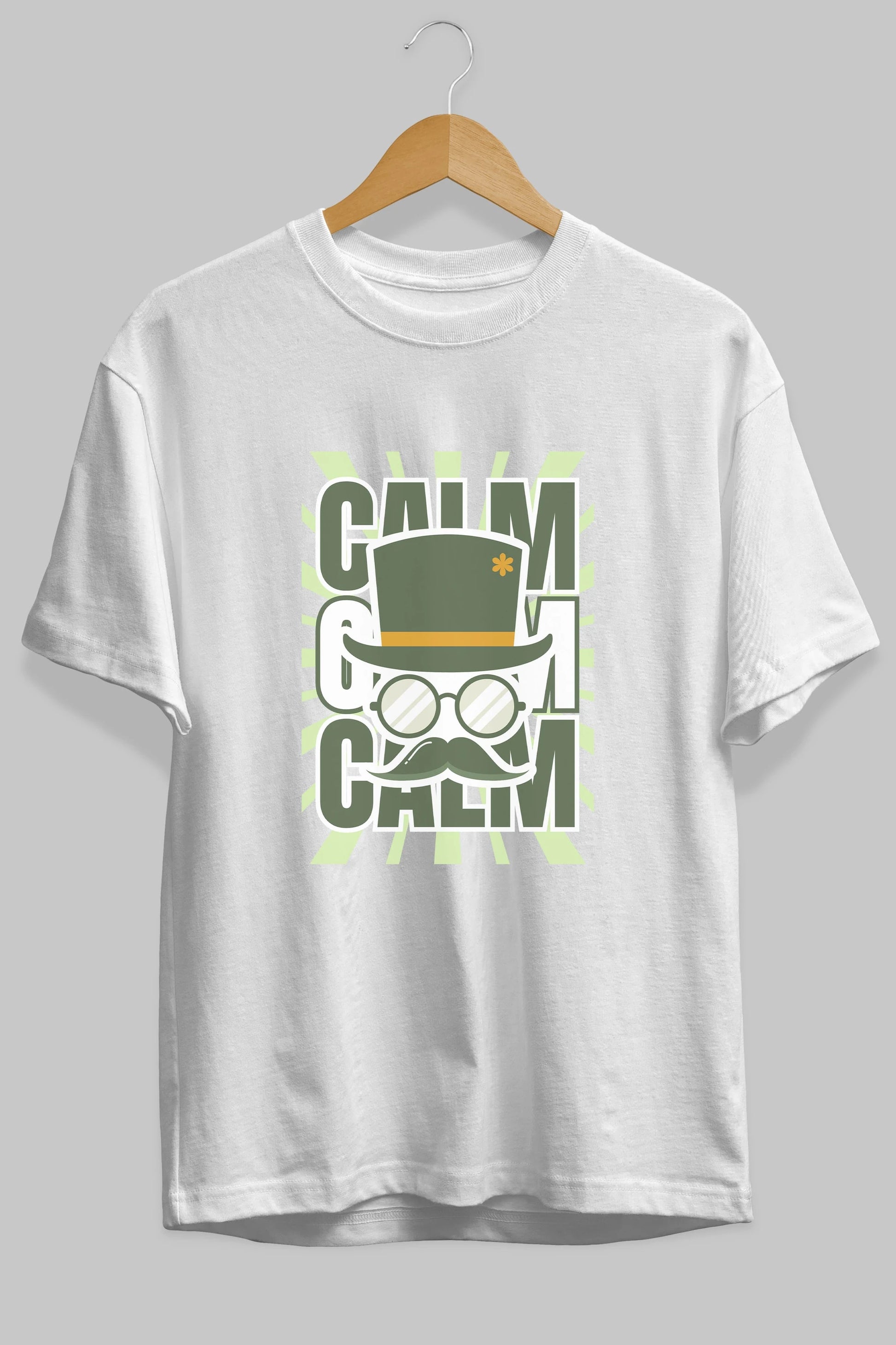 Calm Yazılı Ön Baskılı Oversize t-shirt Erkek Kadın Unisex