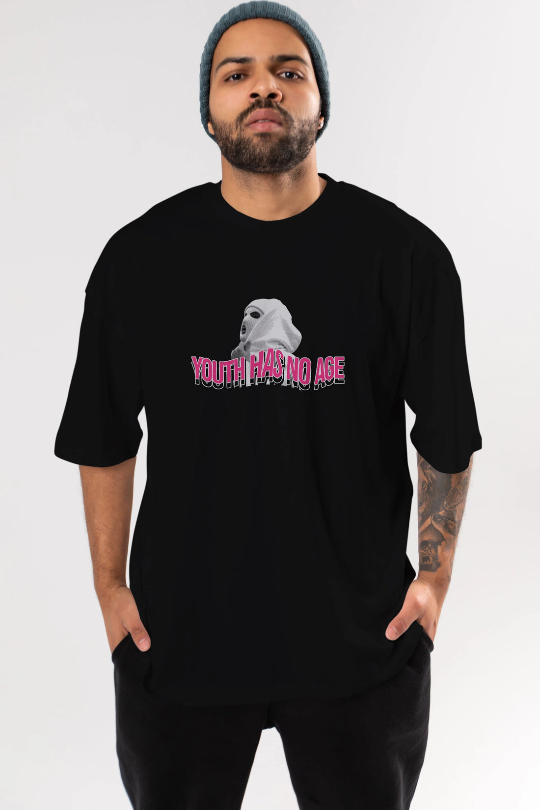 Youth Has No Age Ön Baskılı Oversize t-shirt Erkek Kadın Unisex