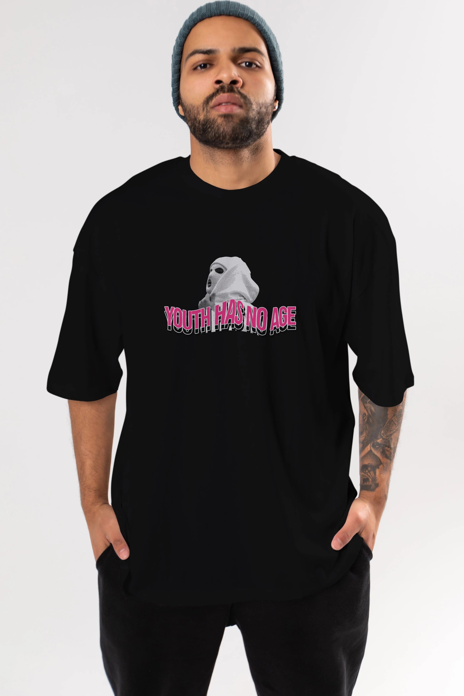 Youth Has No Age Ön Baskılı Oversize t-shirt Erkek Kadın Unisex
