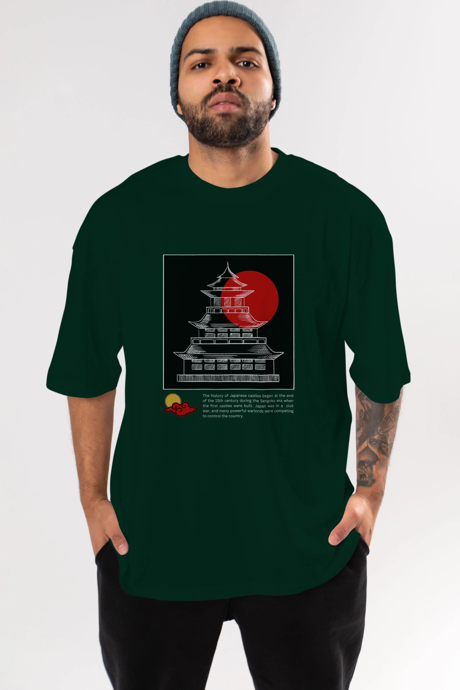 Japan Streetwear Ön Baskılı Oversize t-shirt Erkek Kadın Unisex