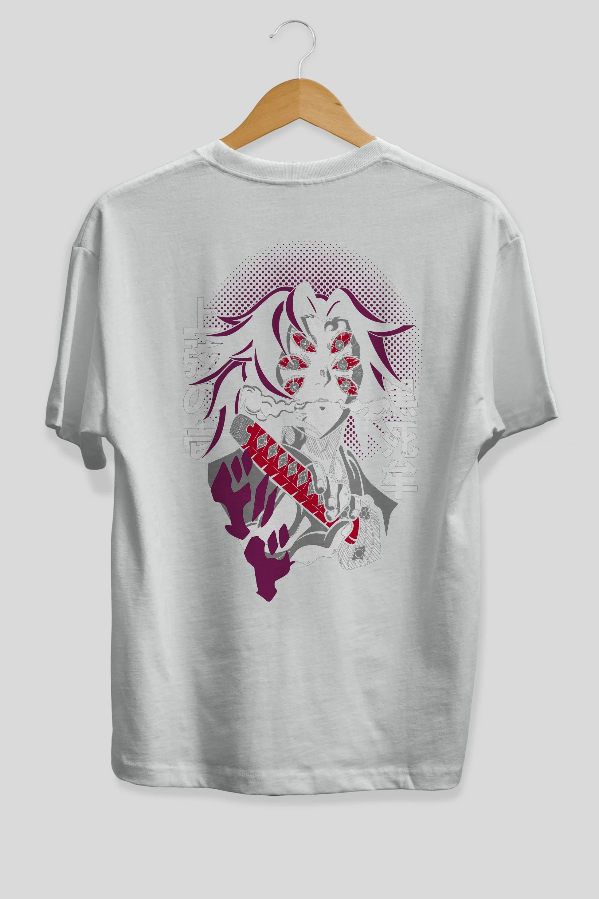 Kokushibo Anime Arka Baskılı Oversize t-shirt Erkek Kadın Unisex