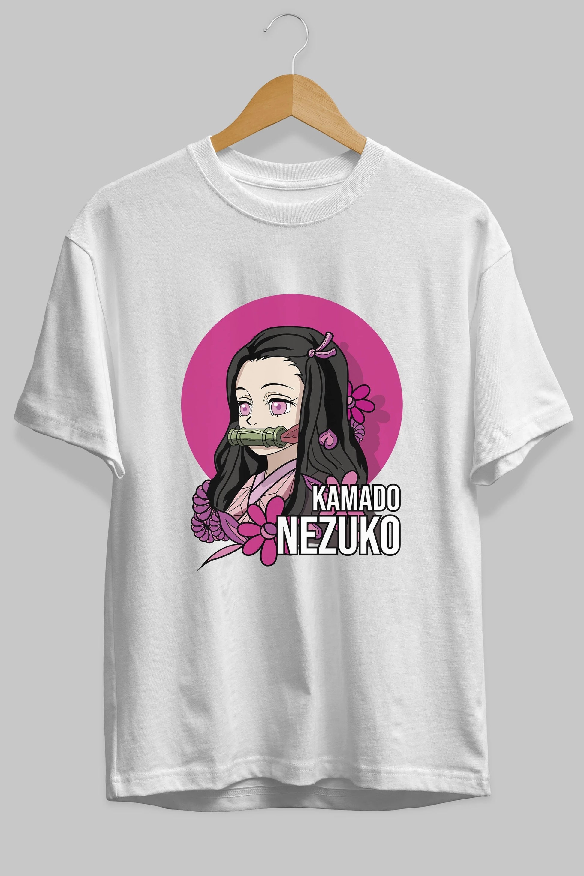 Nezuko Kamado 2 Anime Ön Baskılı Oversize t-shirt %100 pamuk Erkek Kadın Unisex
