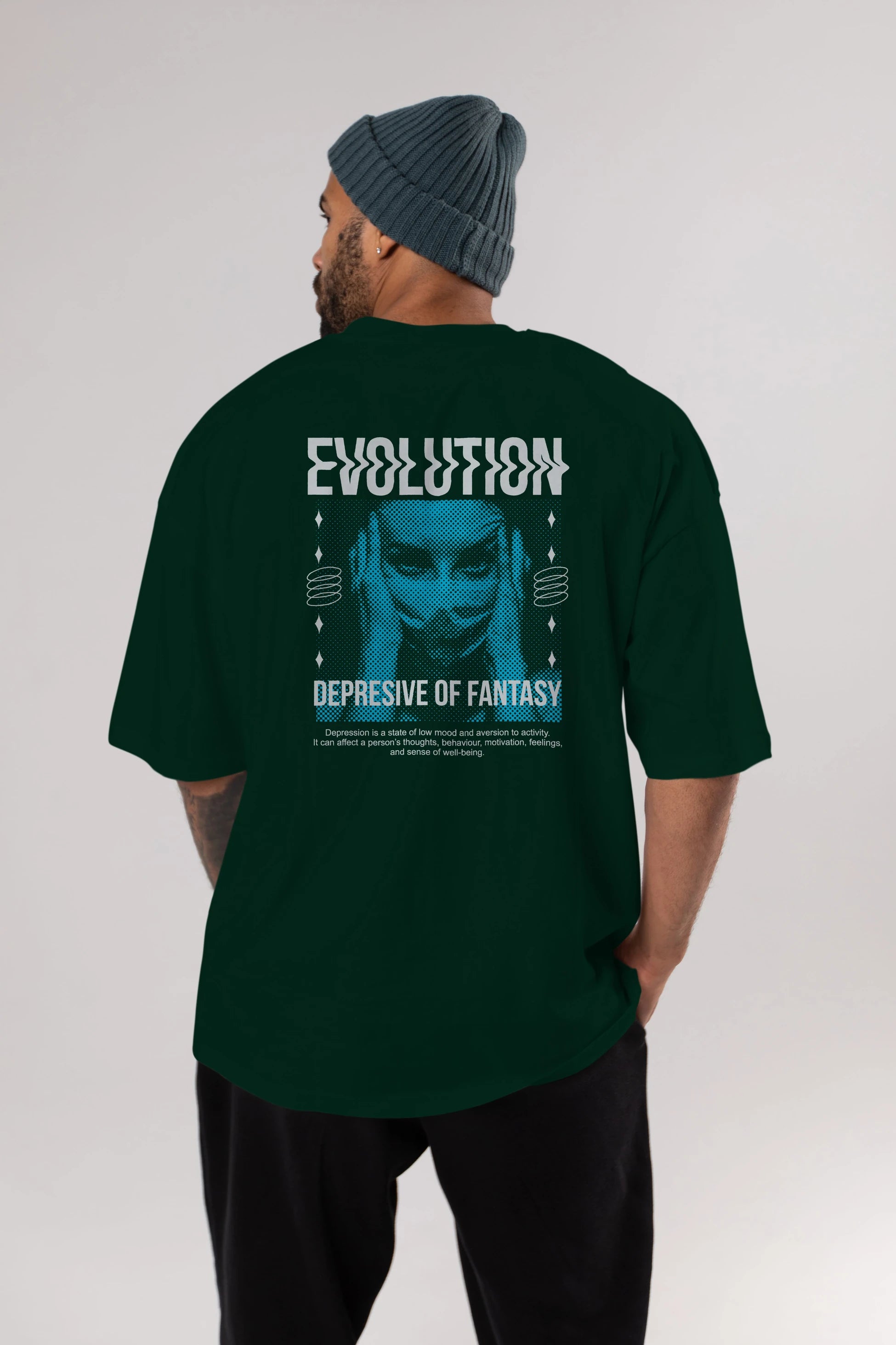Evolution Arka Baskılı Oversize t-shirt Erkek Kadın Unisex