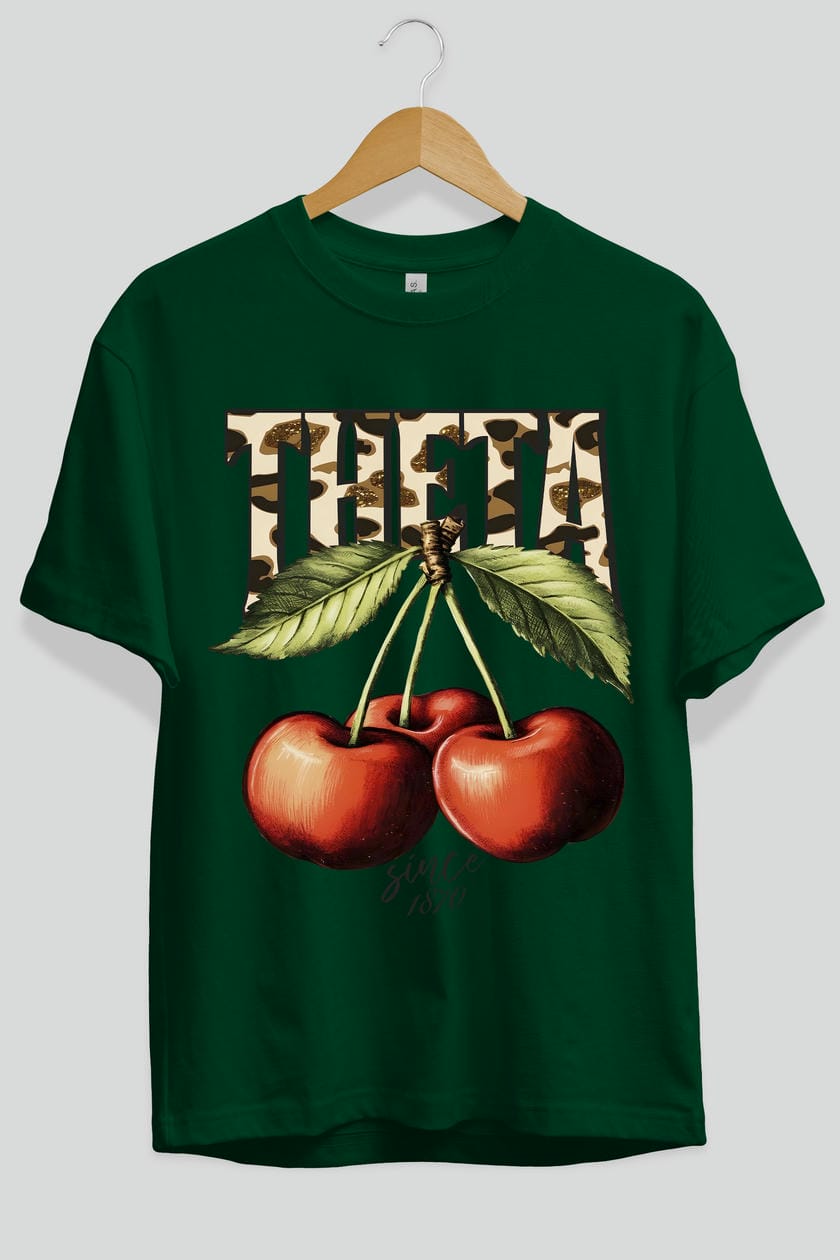 Cherry Cherries 9 Ön Baskılı Oversize t-shirt Erkek Kadın Pamuk Bisiklet Yaka tişort