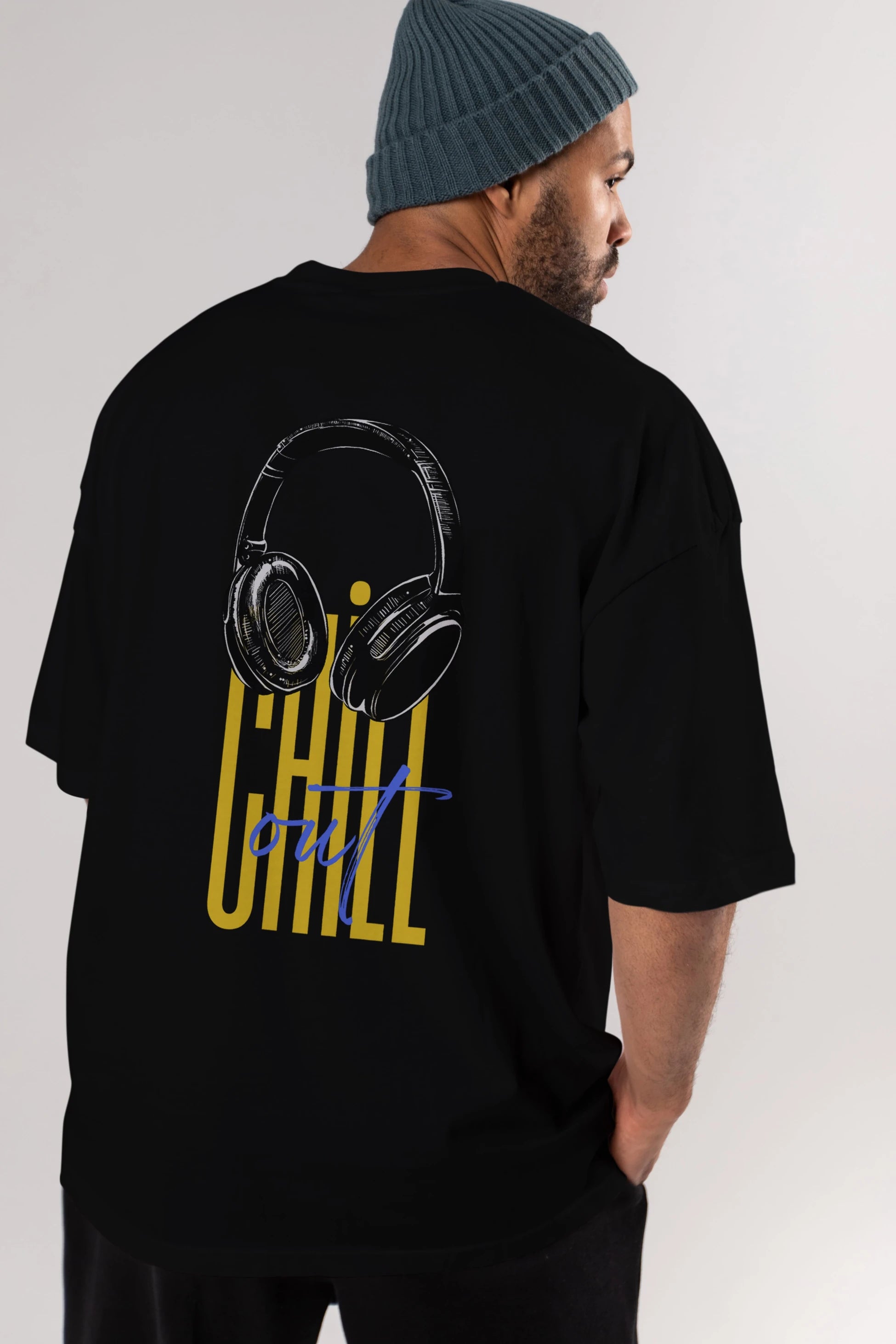 Chill Out Yazılı Arka Baskılı Oversize t-shirt Erkek Kadın Unisex