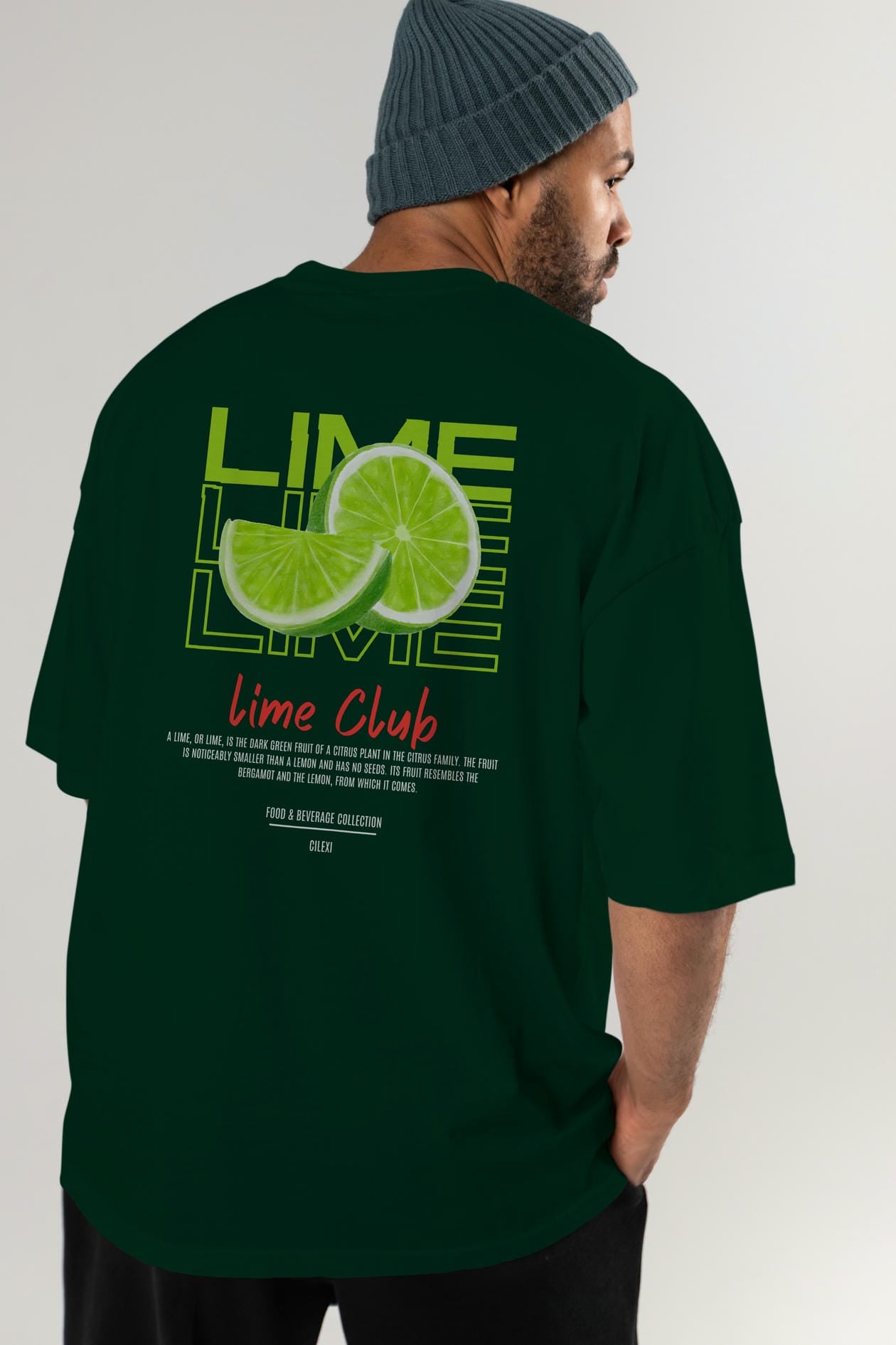 Lime Kokteyl Serisi Baskılı Oversize t-shirt Erkek Kadın Unisex %100 Pamuk Bisiklet Yaka tişort