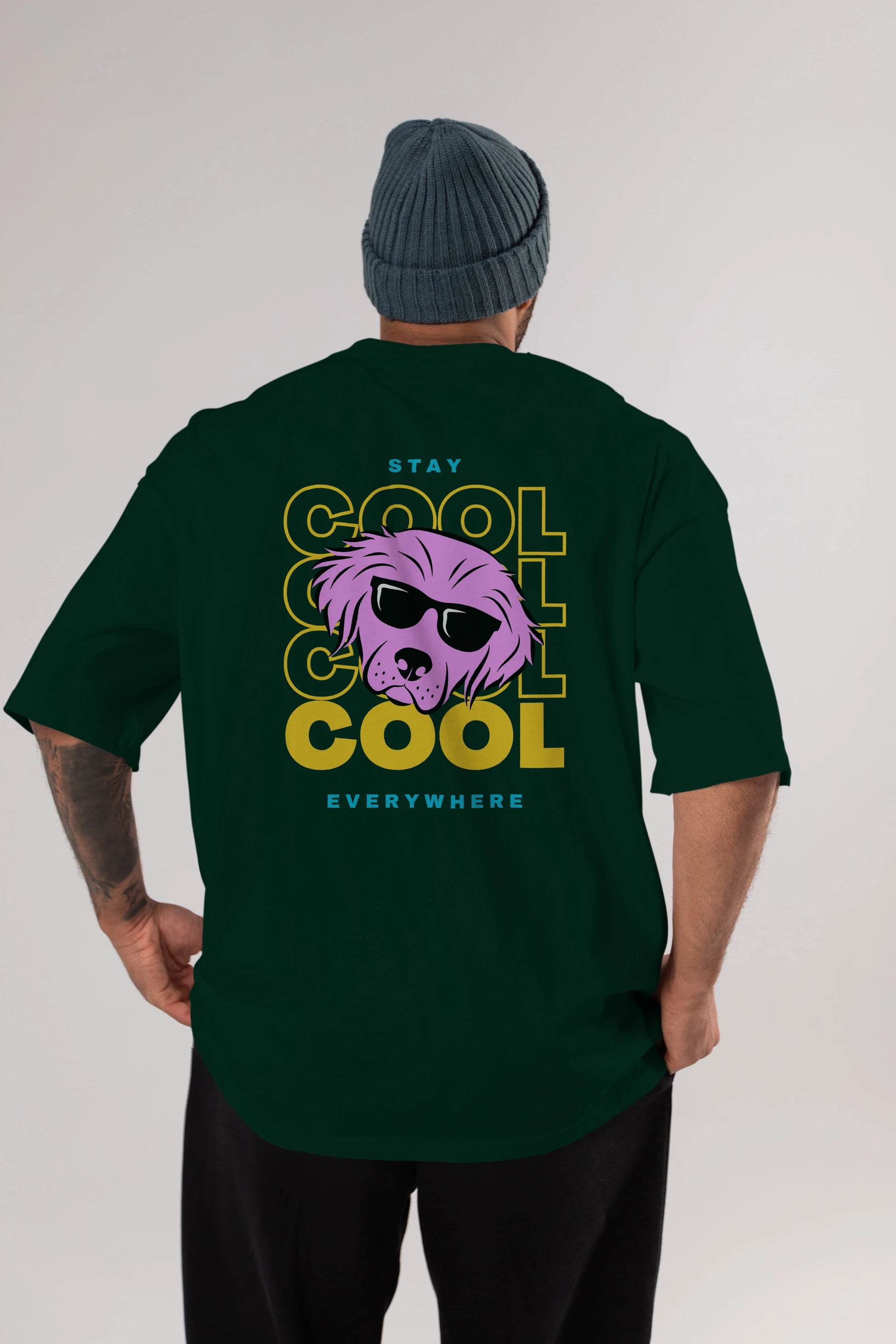 Cool Dog 2 Arka Baskılı Oversize t-shirt Erkek Kadın Unisex