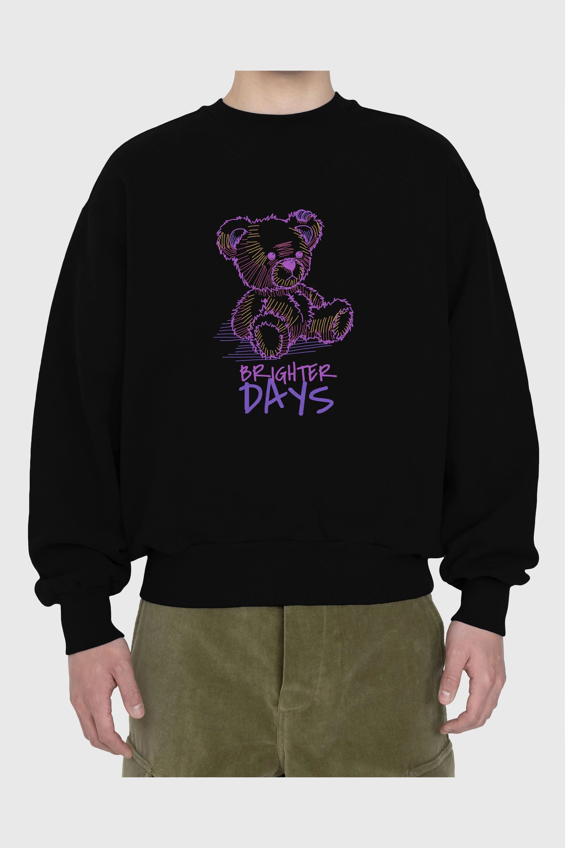 Brighter Days Ön Baskılı Oversize Sweatshirt Erkek Kadın Unisex