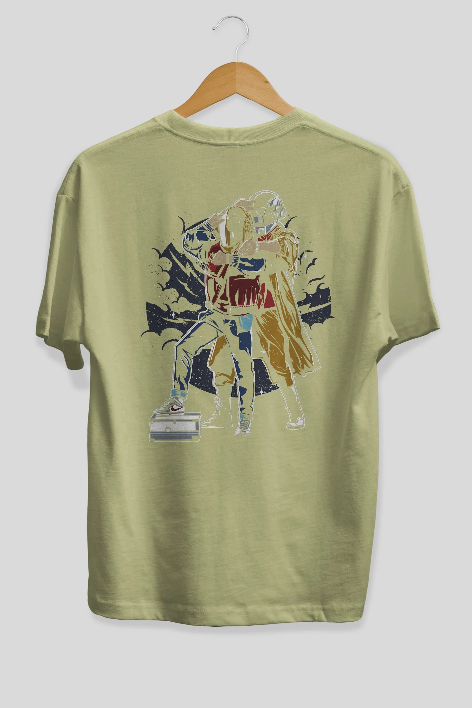 Back To The Beat Arka Baskılı Oversize t-shirt Erkek Kadın Unisex %100 Pamuk