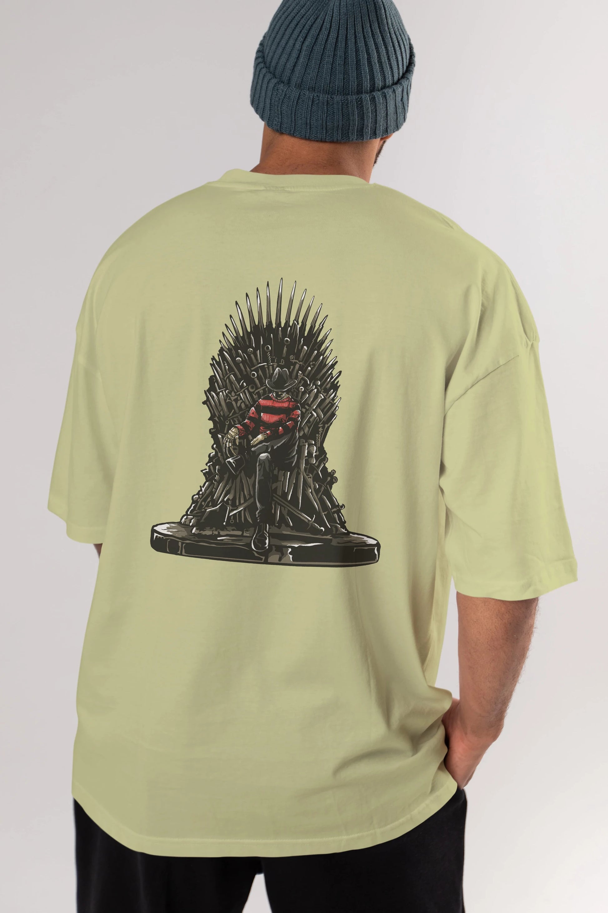 Nightmare Throne Arka Baskılı Oversize t-shirt Erkek Kadın Unisex %100 Pamuk