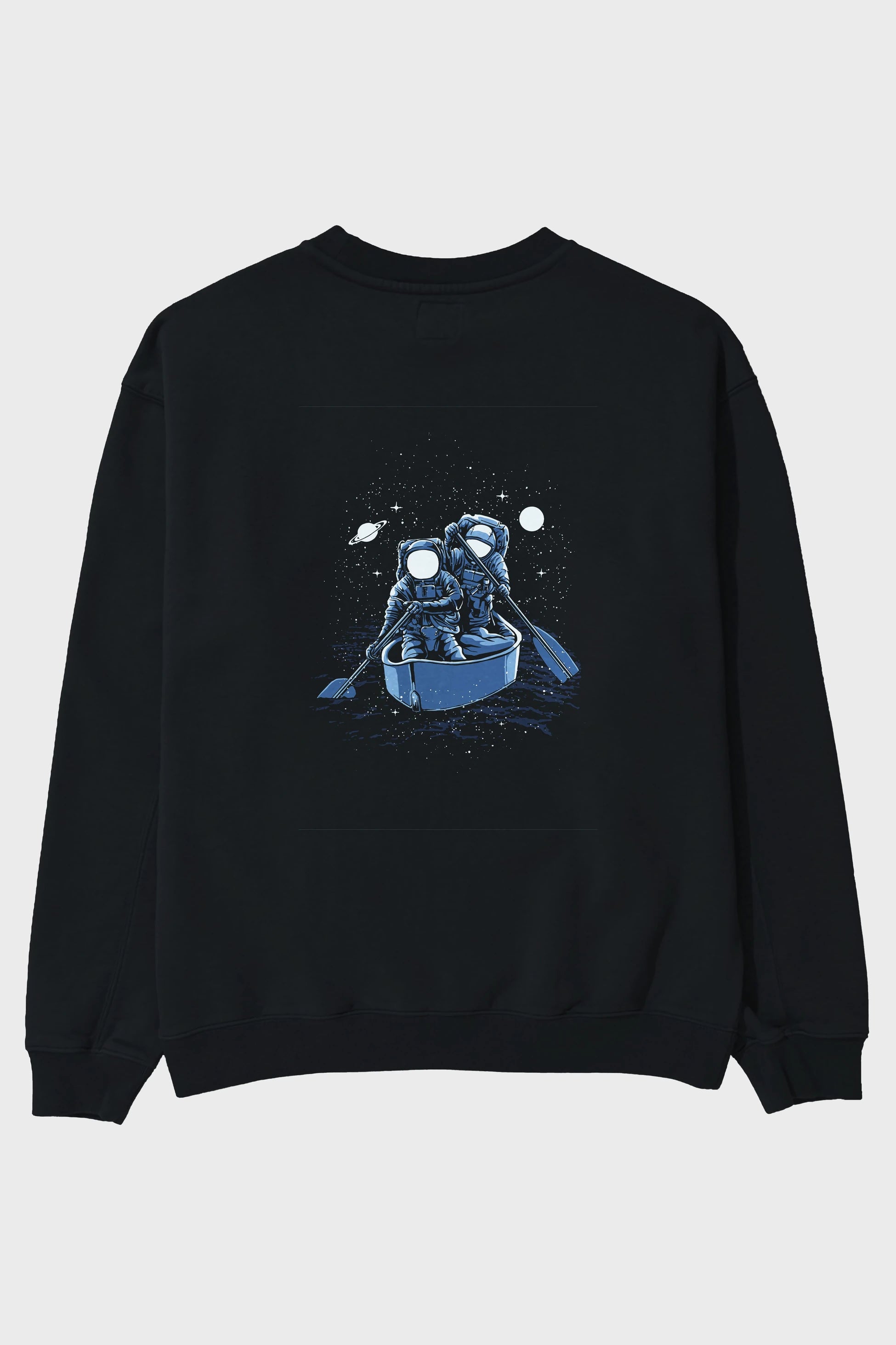 Across The Galaxy Arka Baskılı Oversize Sweatshirt Erkek Kadın Unisex