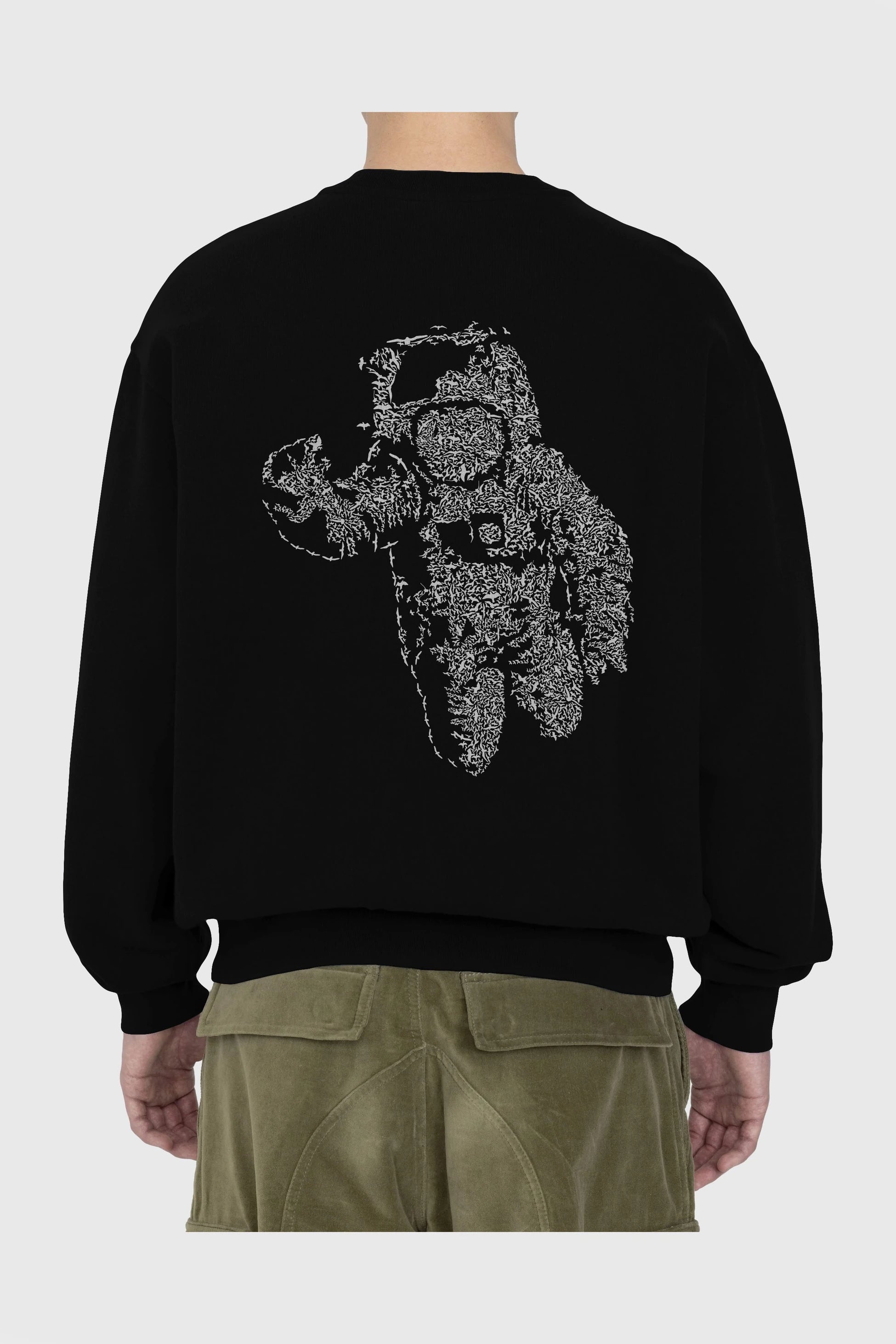 Flying Astronaut Arka Baskılı Oversize Sweatshirt Erkek Kadın Unisex