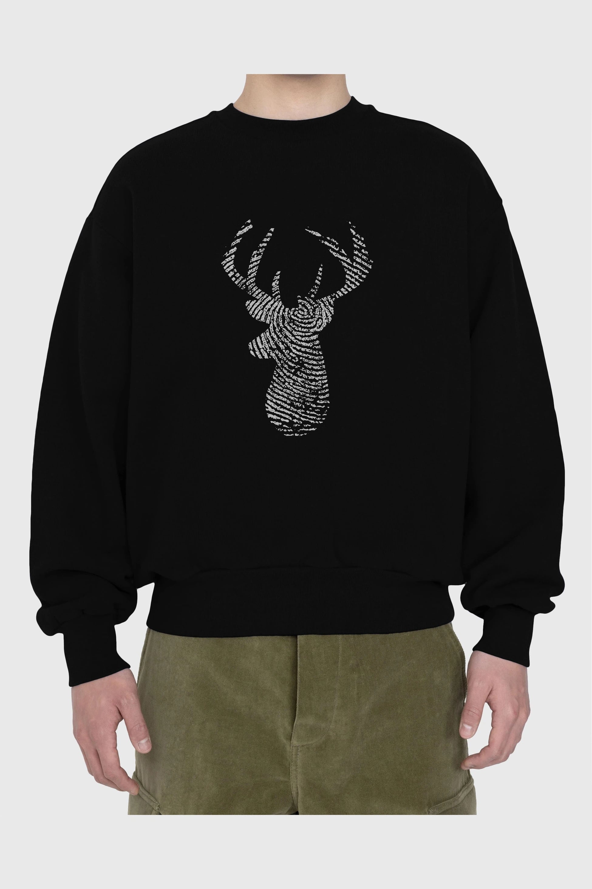 Deer 3 Ön Baskılı Oversize Sweatshirt Erkek Kadın Unisex