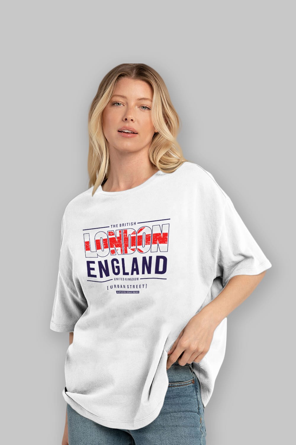 London England 2 Ön Baskılı Oversize t-shirt Erkek Kadın Unisex