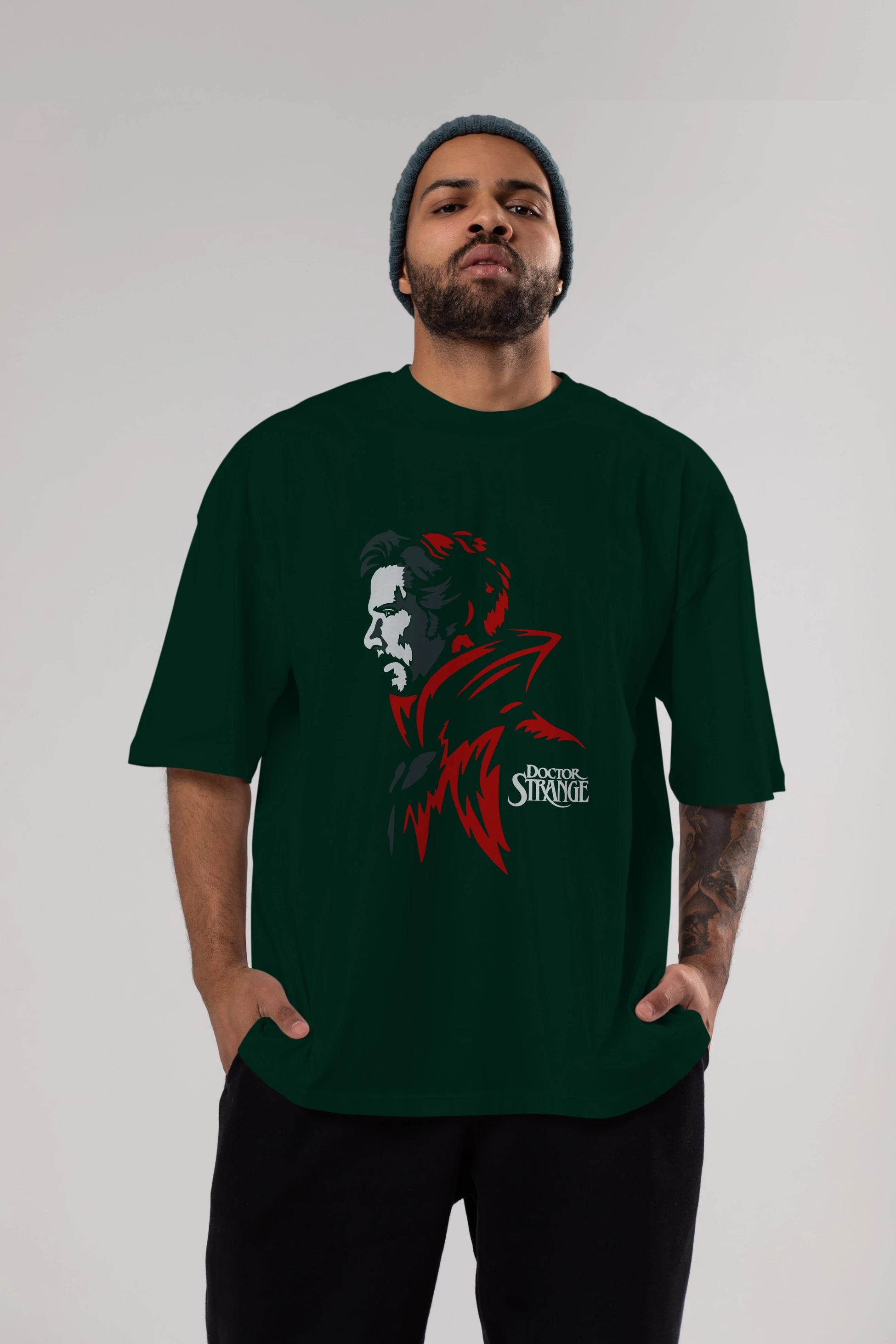 Doctor Strange (2) Ön Baskılı Oversize t-shirt Erkek Kadın Unisex %100 Pamuk Bisiklet Yaka tişort