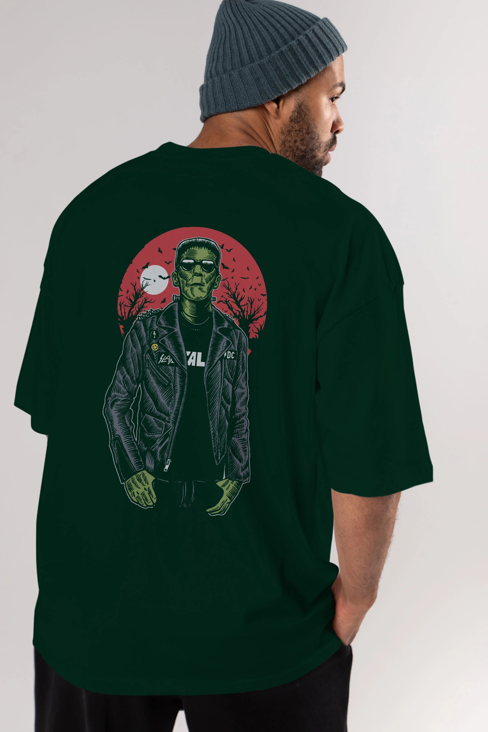 Frank Arka Baskılı Oversize t-shirt Erkek Kadın Unisex %100 Pamuk
