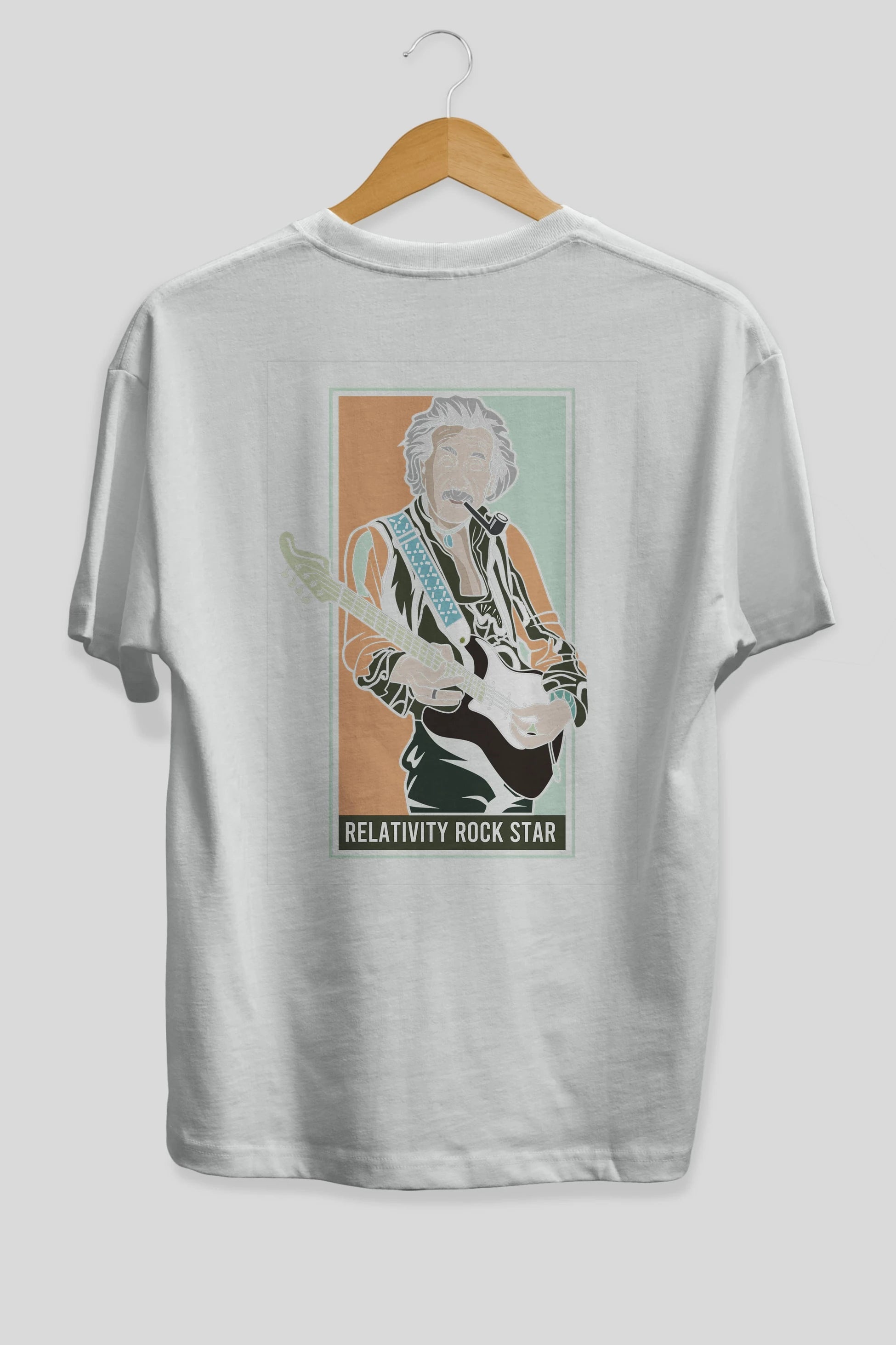 Jimmy Einstein Arka Baskılı Oversize t-shirt Erkek Kadın Unisex %100 Pamuk tişort