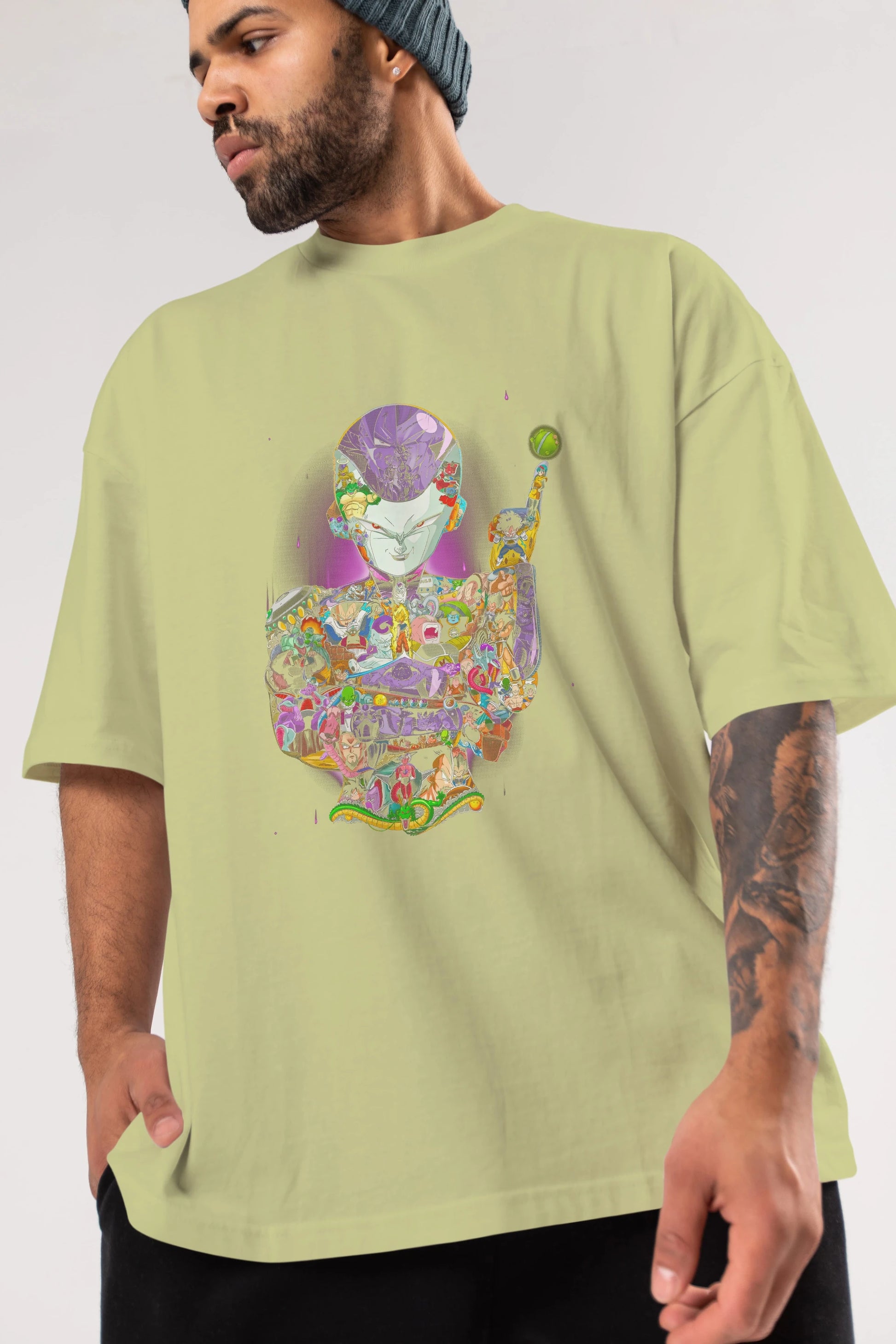 DRAGON BALL ART (4) Anime Ön Baskılı Oversize t-shirt %100 pamuk Erkek Kadın Unisex