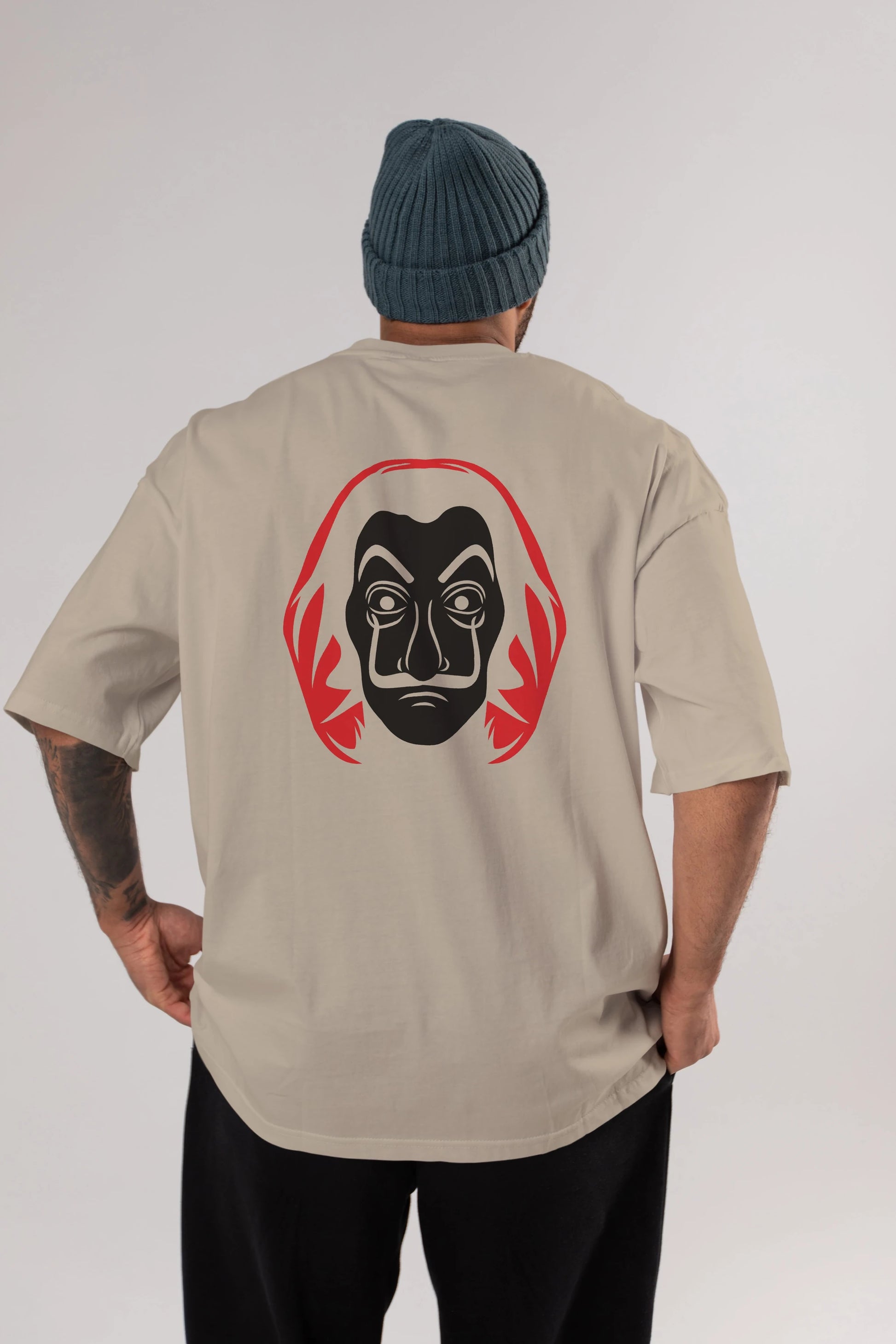 La Casa De Papel (8) Arka Baskılı Oversize t-shirt Erkek Kadın Unisex %100 Pamuk Bisiklet Yaka tişort