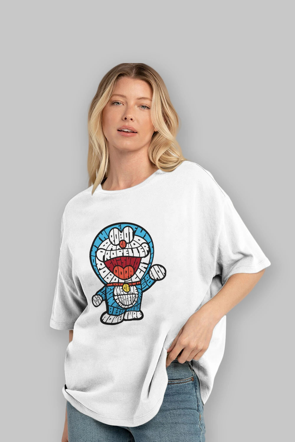 Robotic cat Ön Baskılı Oversize t-shirt %100 pamuk Erkek Kadın Unisex