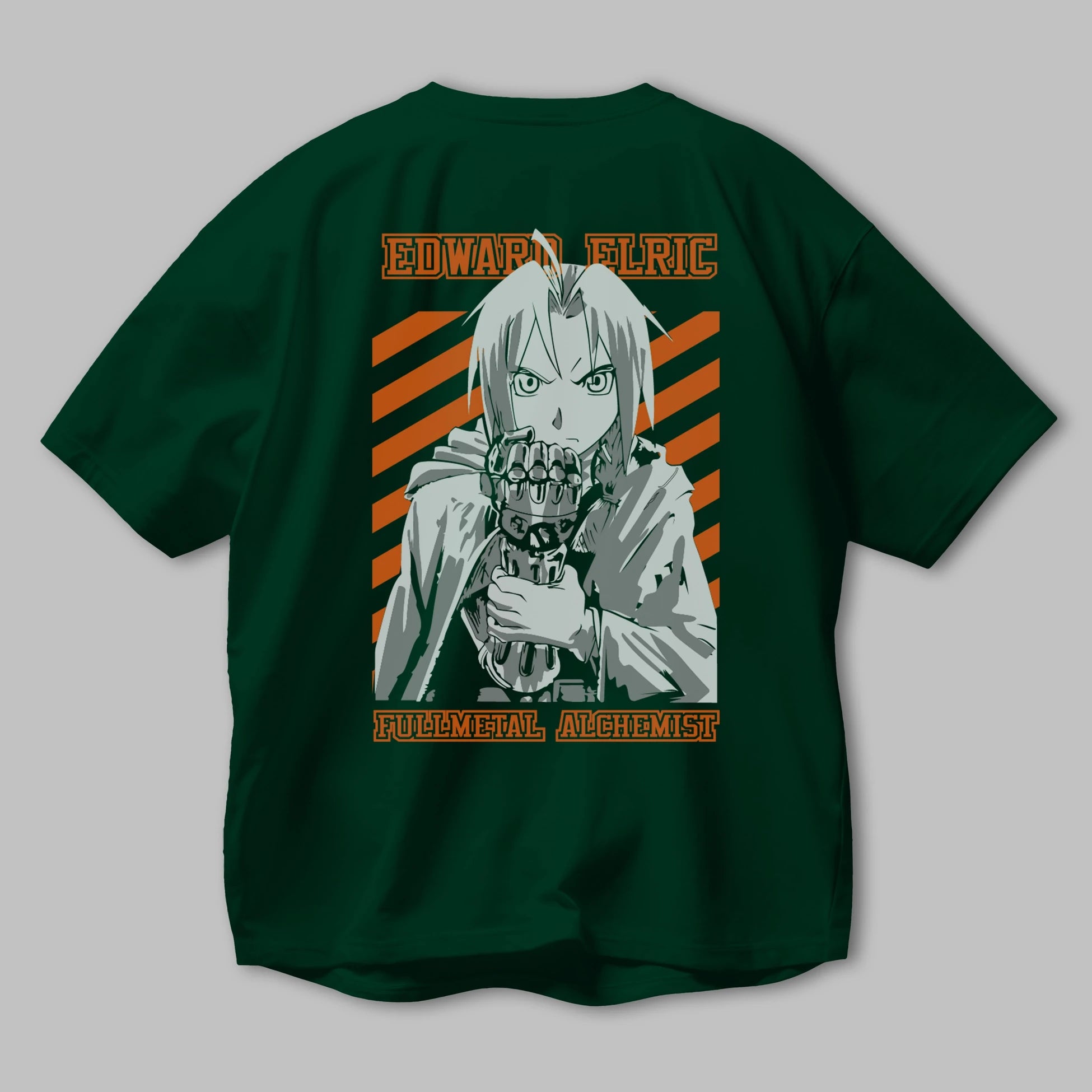 EDWARD ELRIC Anime Arka Baskılı Oversize t-shirt Erkek Kadın Unisex