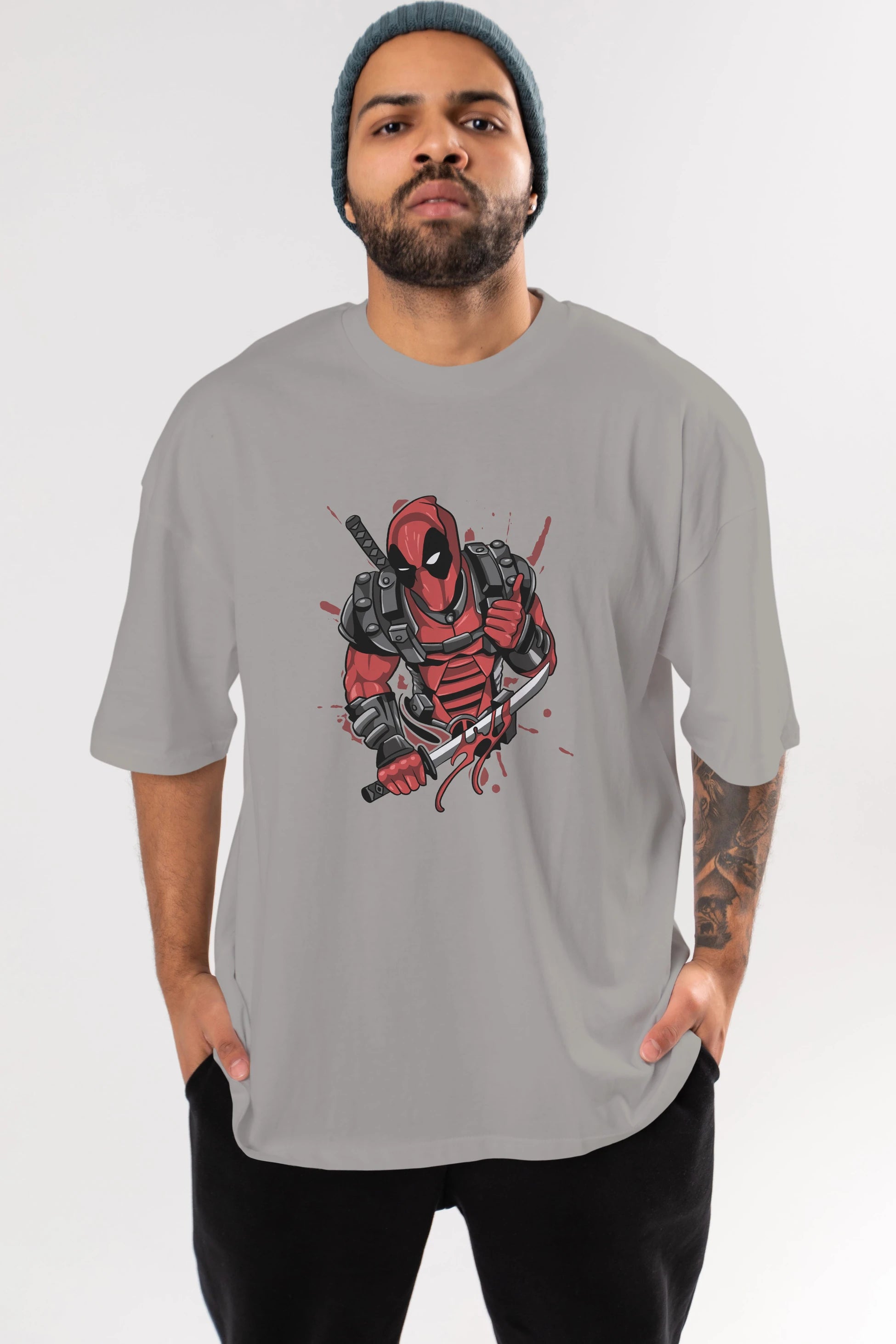 Deadpool (12) Ön Baskılı Oversize t-shirt Erkek Kadın Unisex %100 Pamuk Bisiklet Yaka tişort