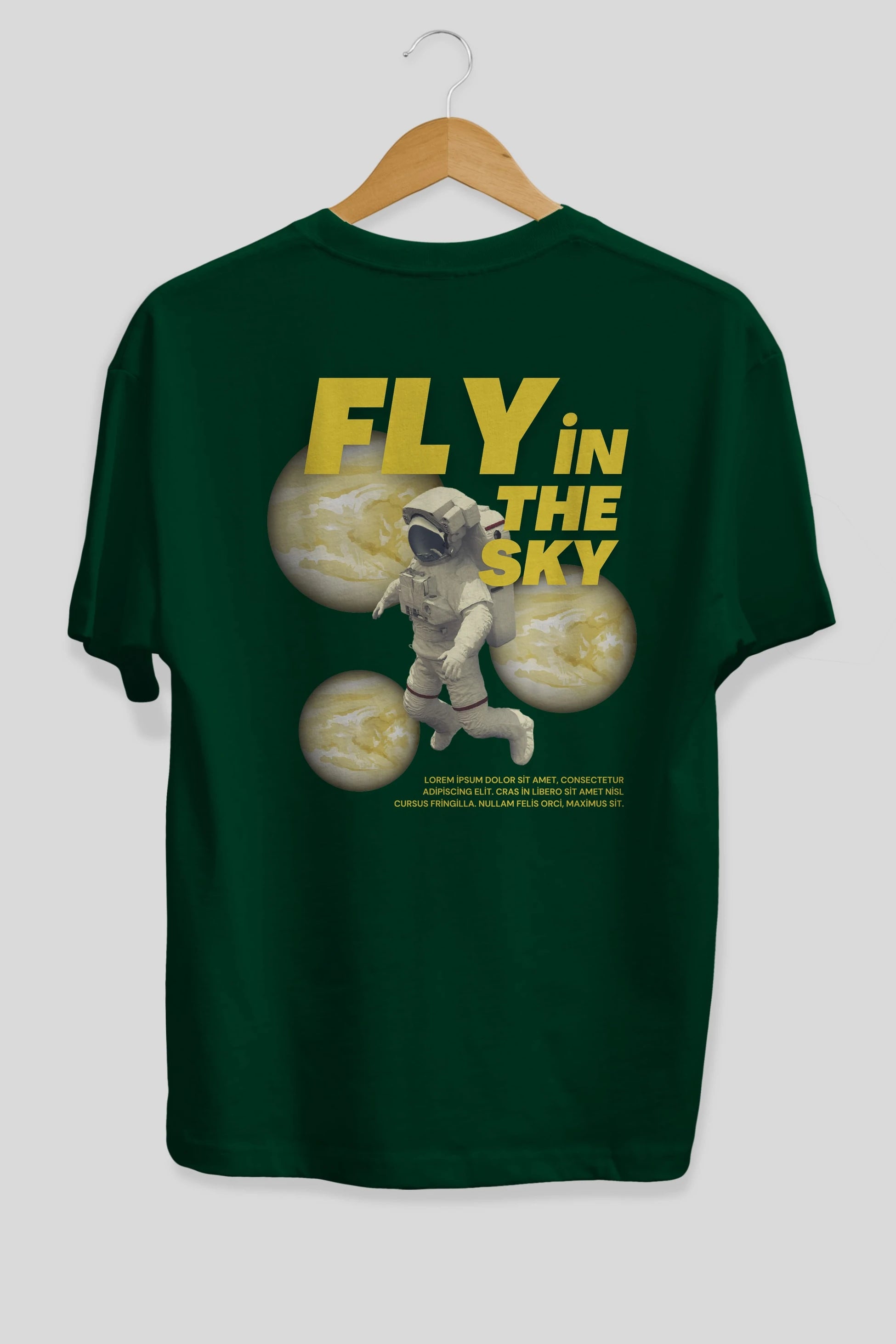 Fly in The Sky Arka Baskılı Oversize t-shirt Erkek Kadın Unisex