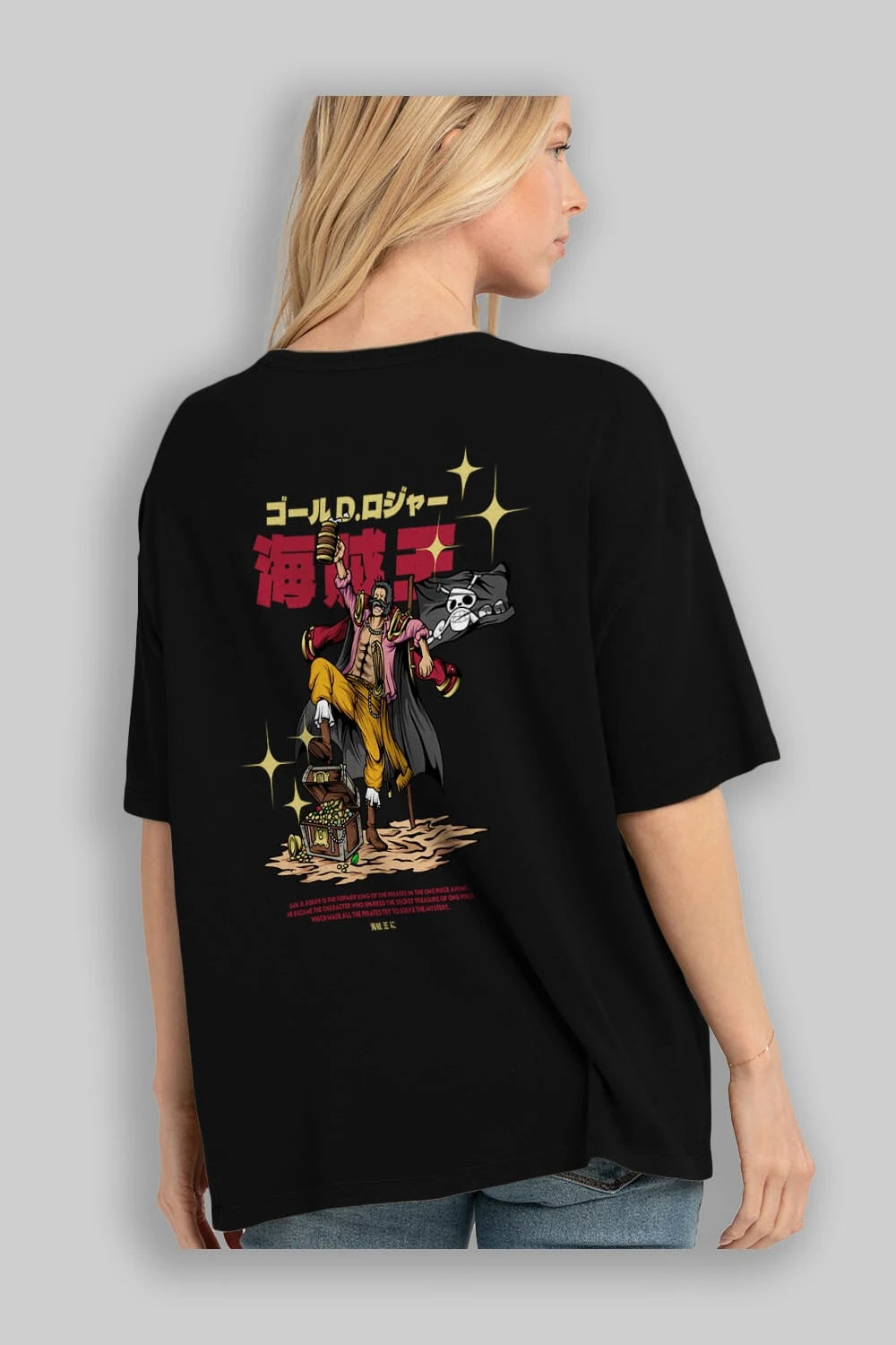 Roger Anime Arka Baskılı Oversize t-shirt Erkek Kadın Unisex