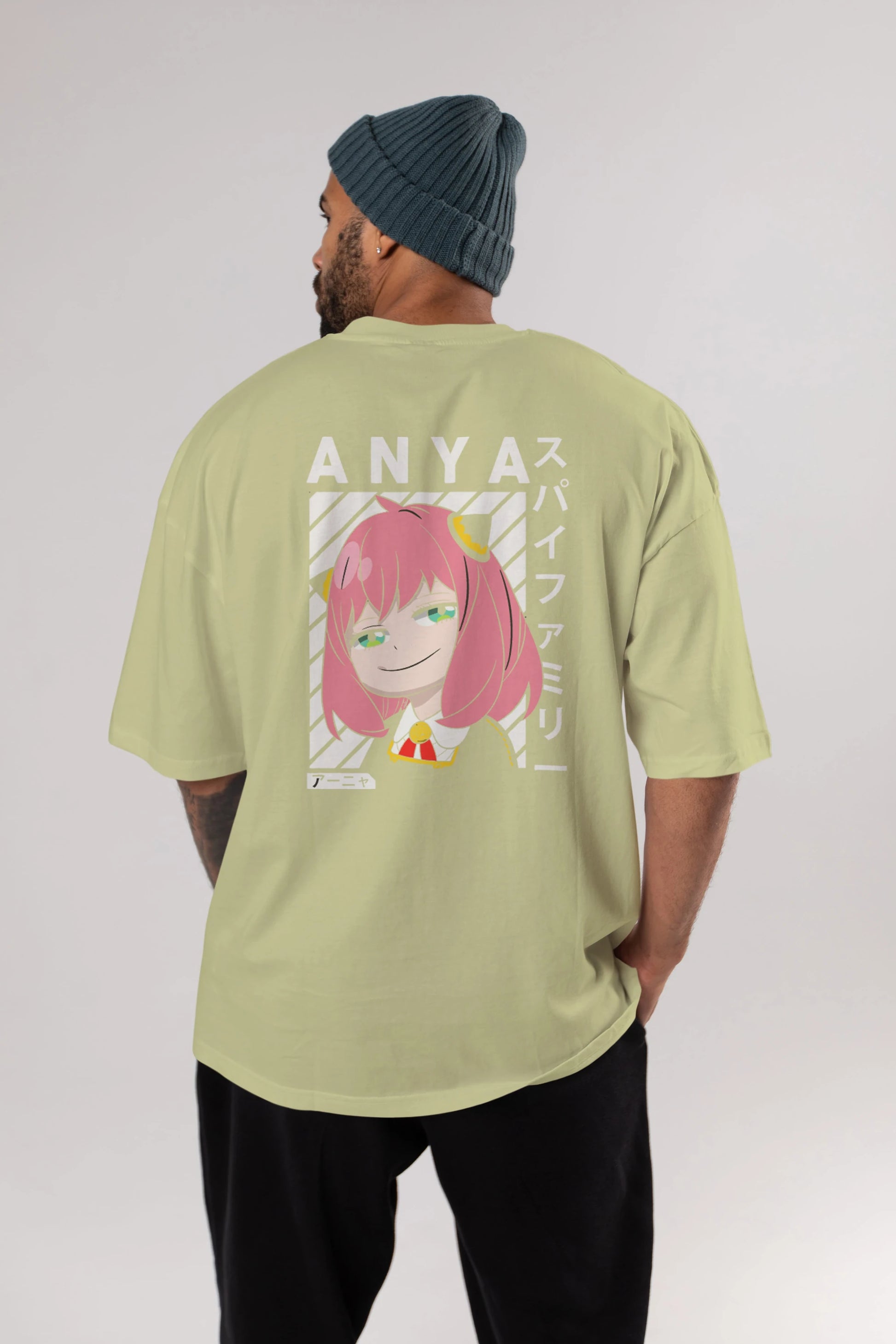 Anya SPYX FAMILY Anime Arka Baskılı Oversize t-shirt Erkek Kadın Unisex