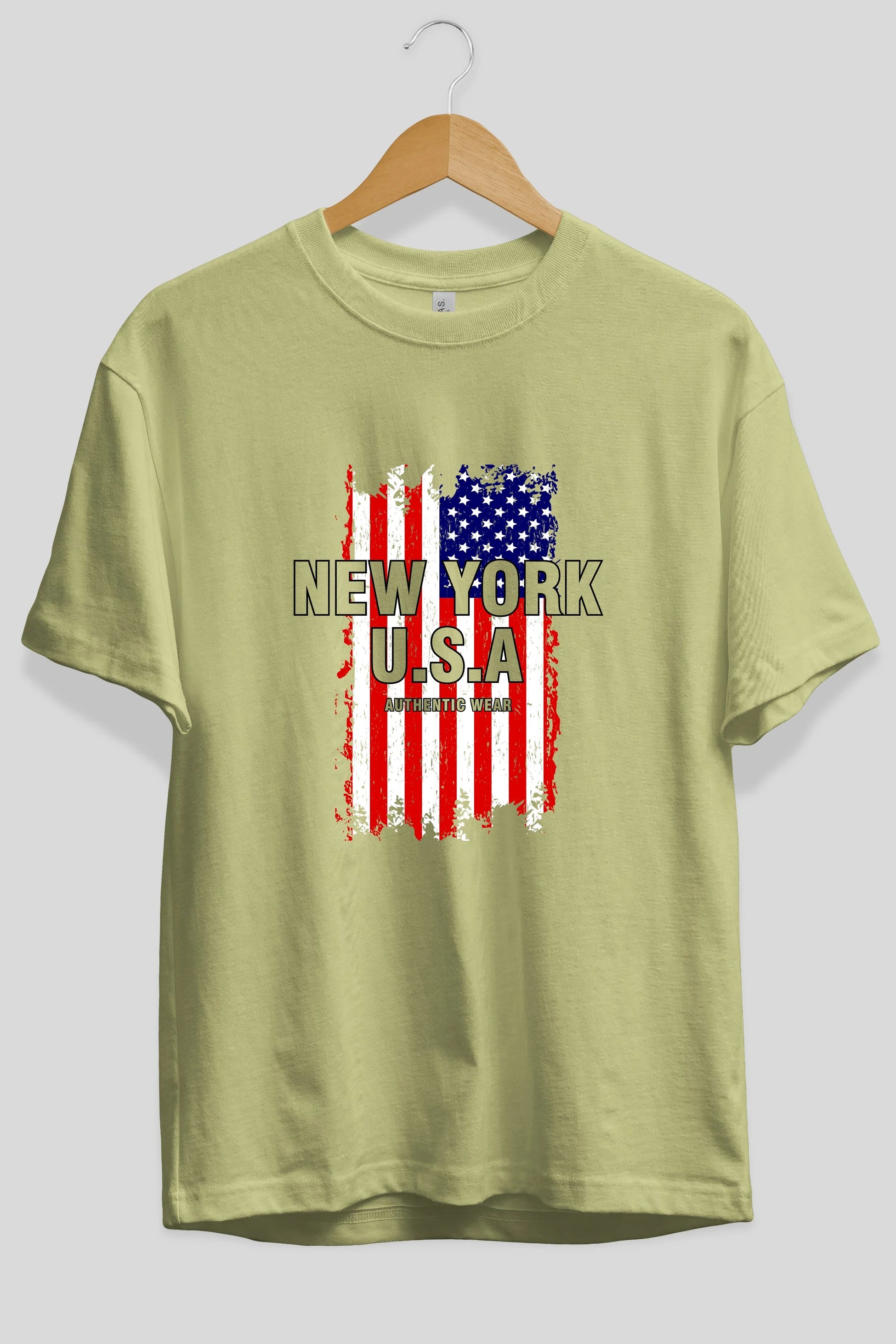 New York Usa Ön Baskılı Oversize t-shirt Erkek Kadın Unisex
