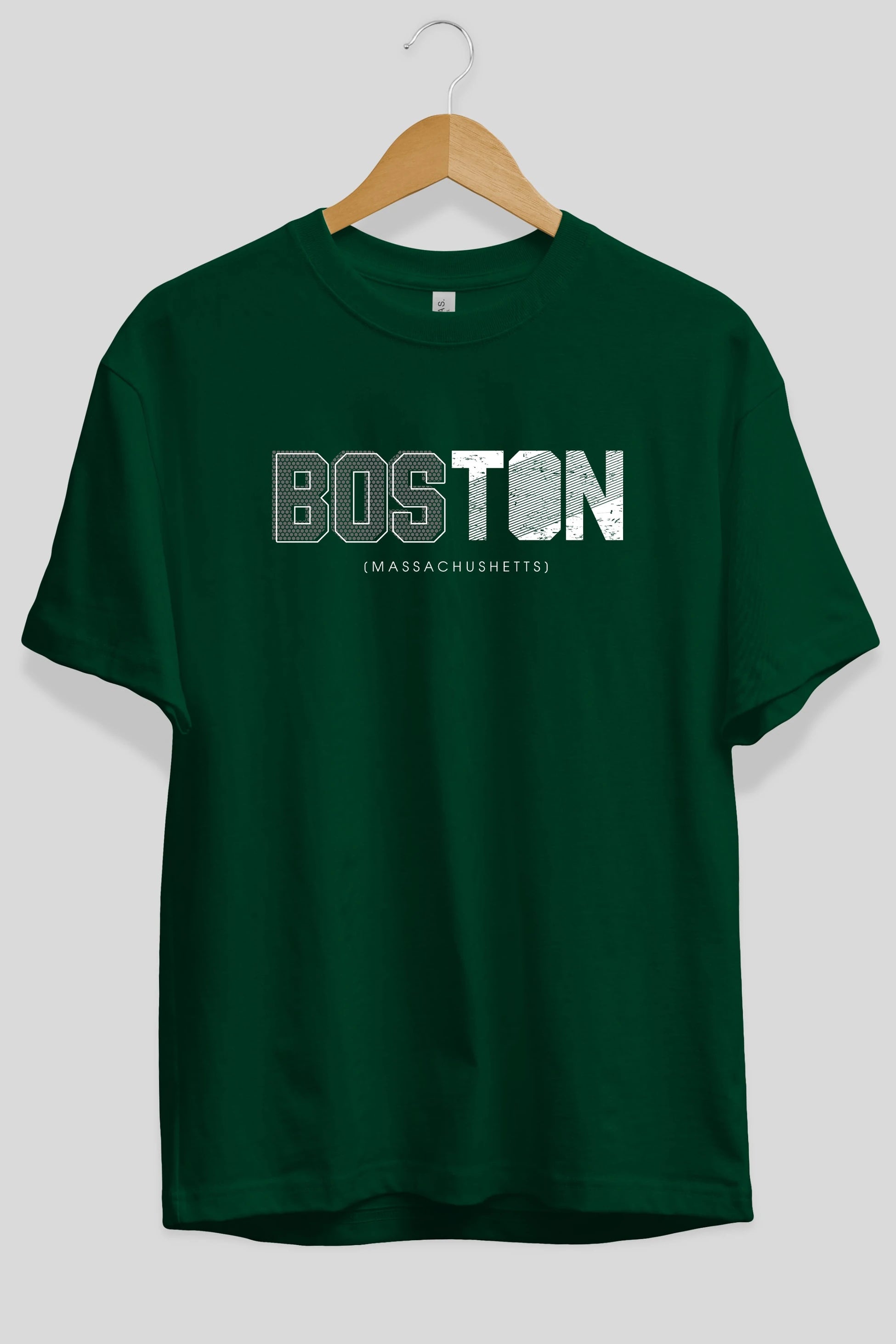Boston Ön Baskılı Oversize t-shirt Erkek Kadın Unisex