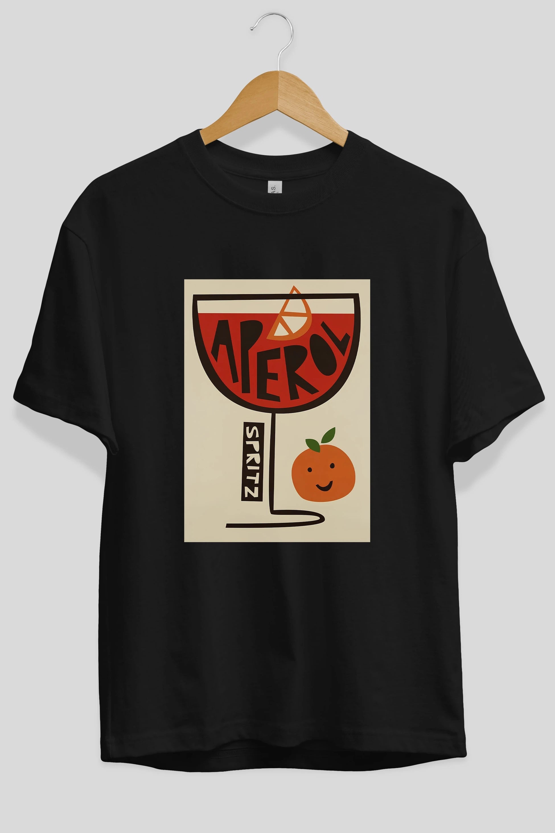 Aperol Spritz 9 Ön Baskılı Oversize t-shirt Erkek Kadın Unisex %100 Pamuk Bisiklet Yaka tişort