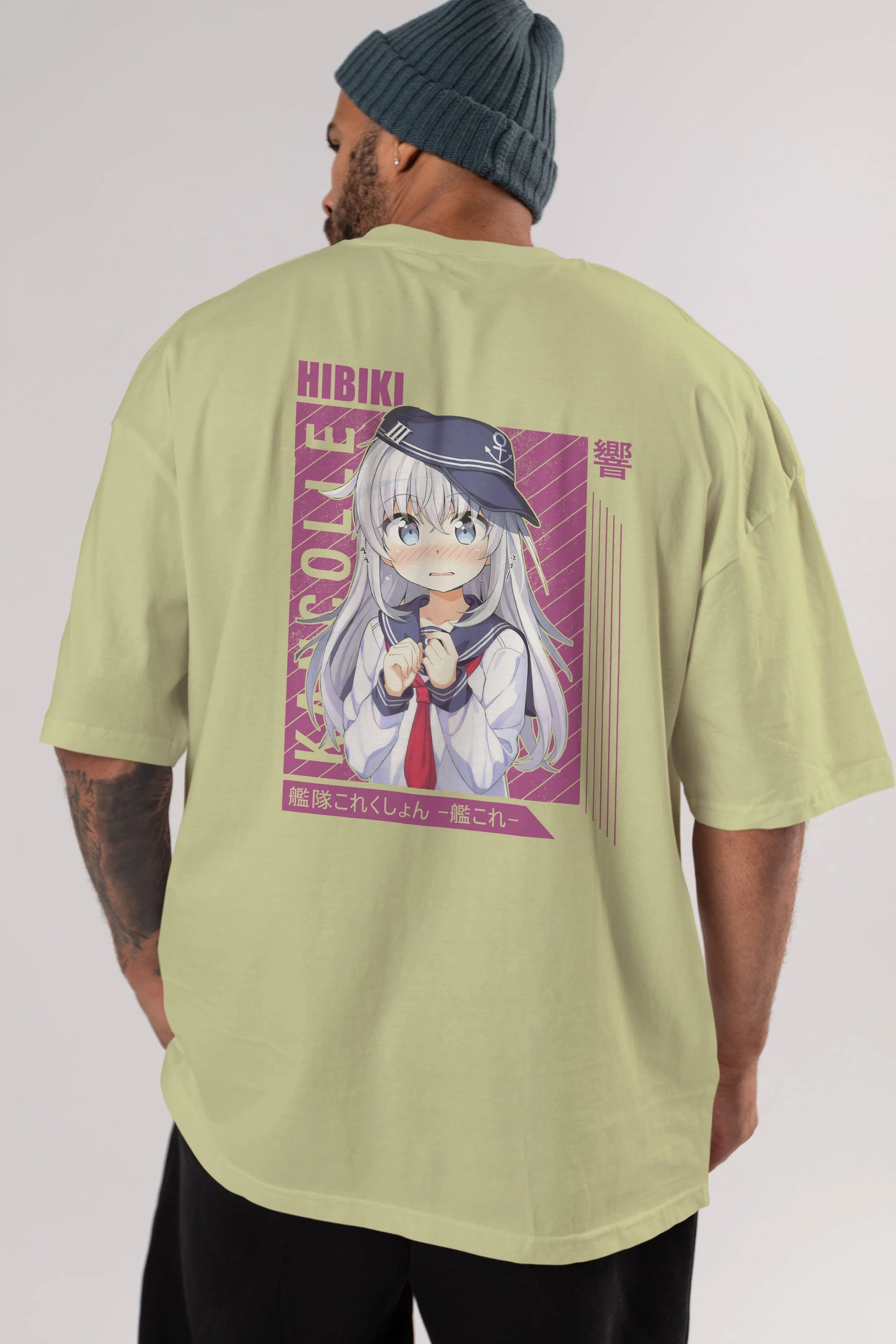 Hibiki 4 Anime Arka Baskılı Oversize t-shirt Erkek Kadın Unisex
