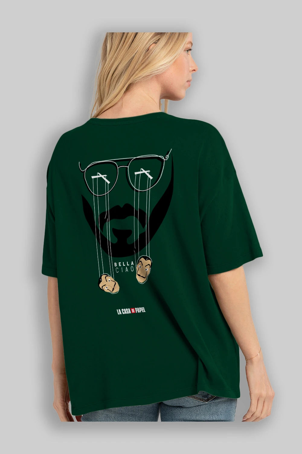 La Casa De Papel (11) Arka Baskılı Oversize t-shirt Erkek Kadın Unisex %100 Pamuk Bisiklet Yaka tişort