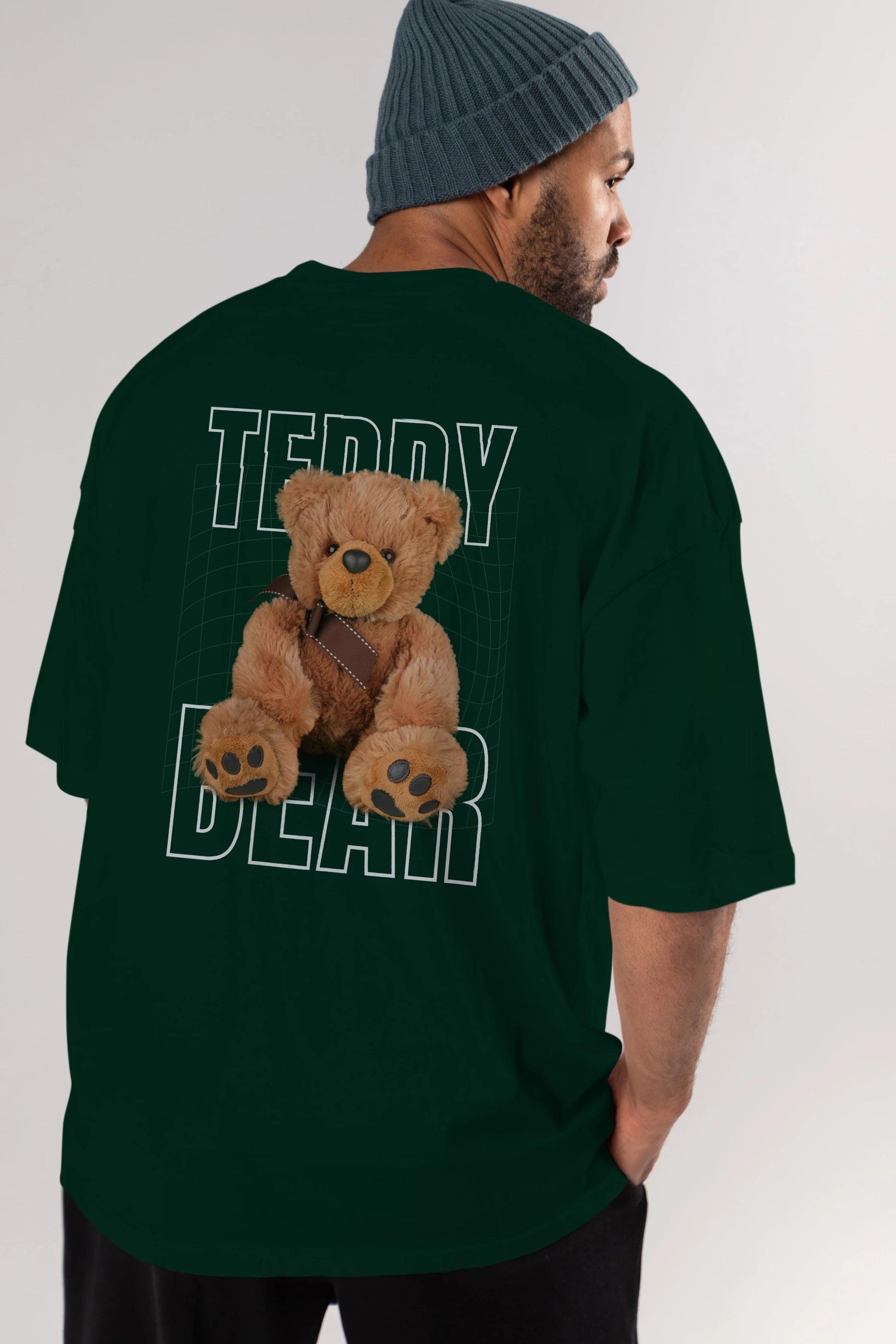 Teddy Bear Yazılı Arka Baskılı Oversize t-shirt Erkek Kadın Unisex