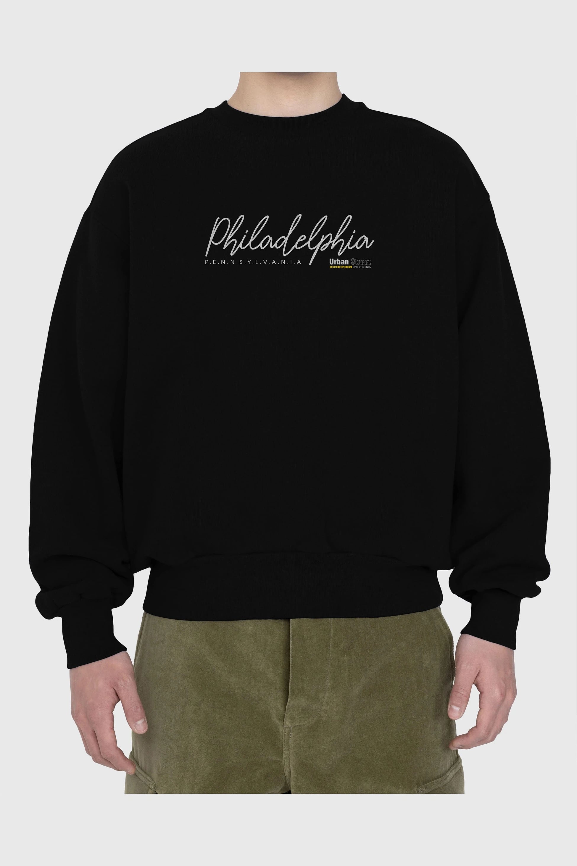 Philadelphia Urban Ön Baskılı Oversize Sweatshirt Erkek Kadın Unisex