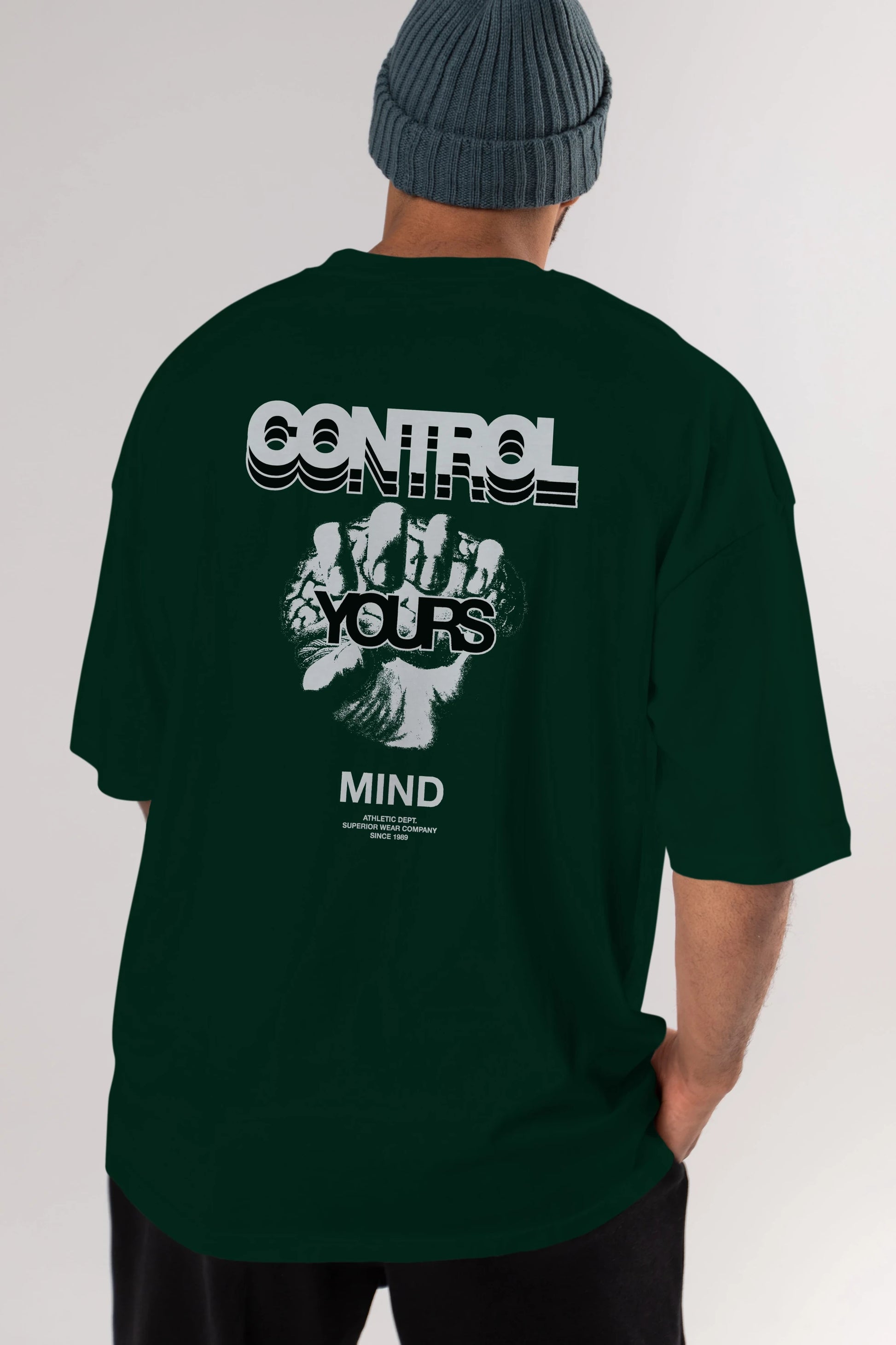Control Your Mind Arka Baskılı Oversize t-shirt Erkek Kadın Unisex